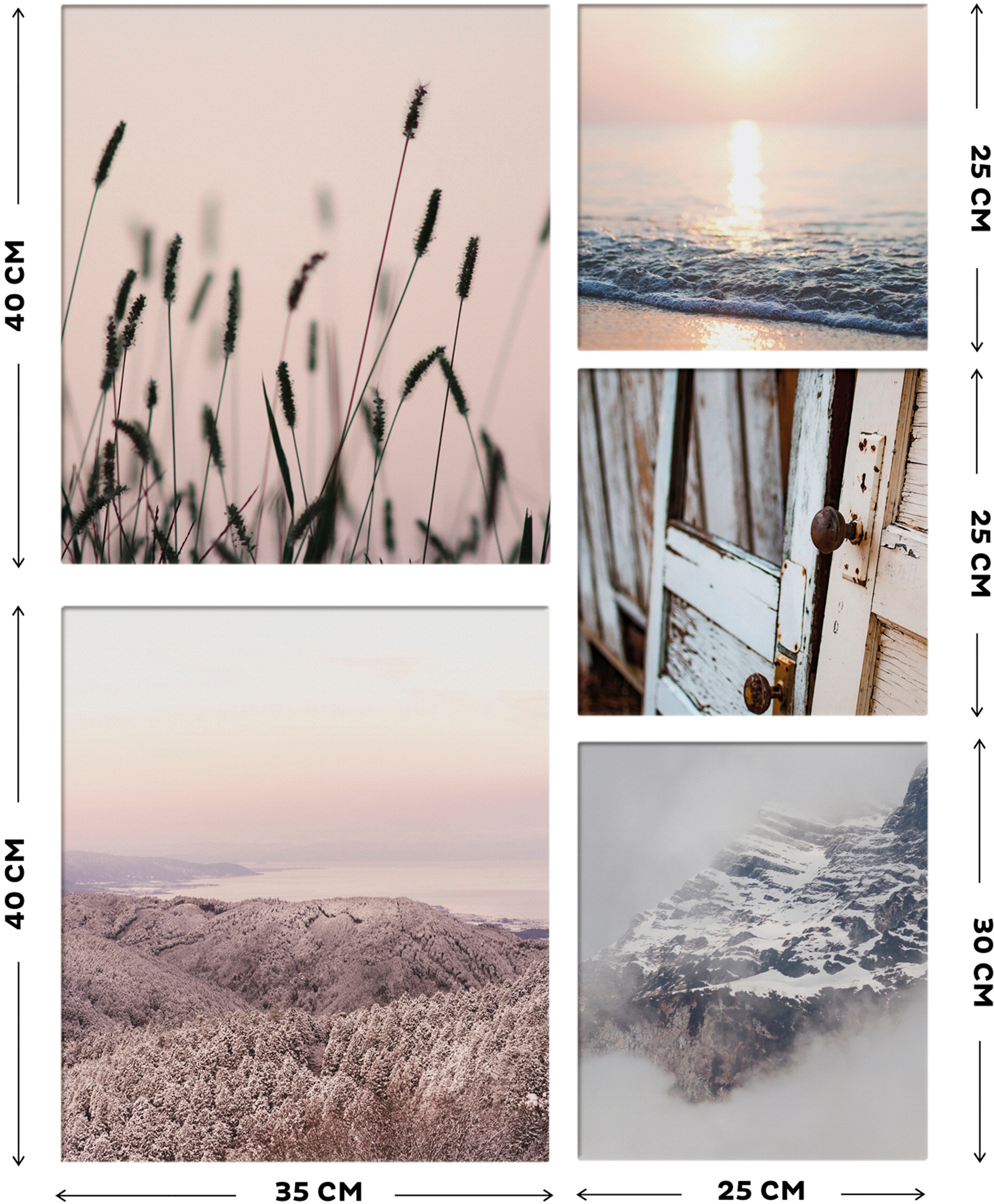 Art for the home Leinwandbild »Soft Temptation Ruhe« Natur | Zen Set, 5 Stk. tlg. beruhigend SET 5-teilig  80x60 cm