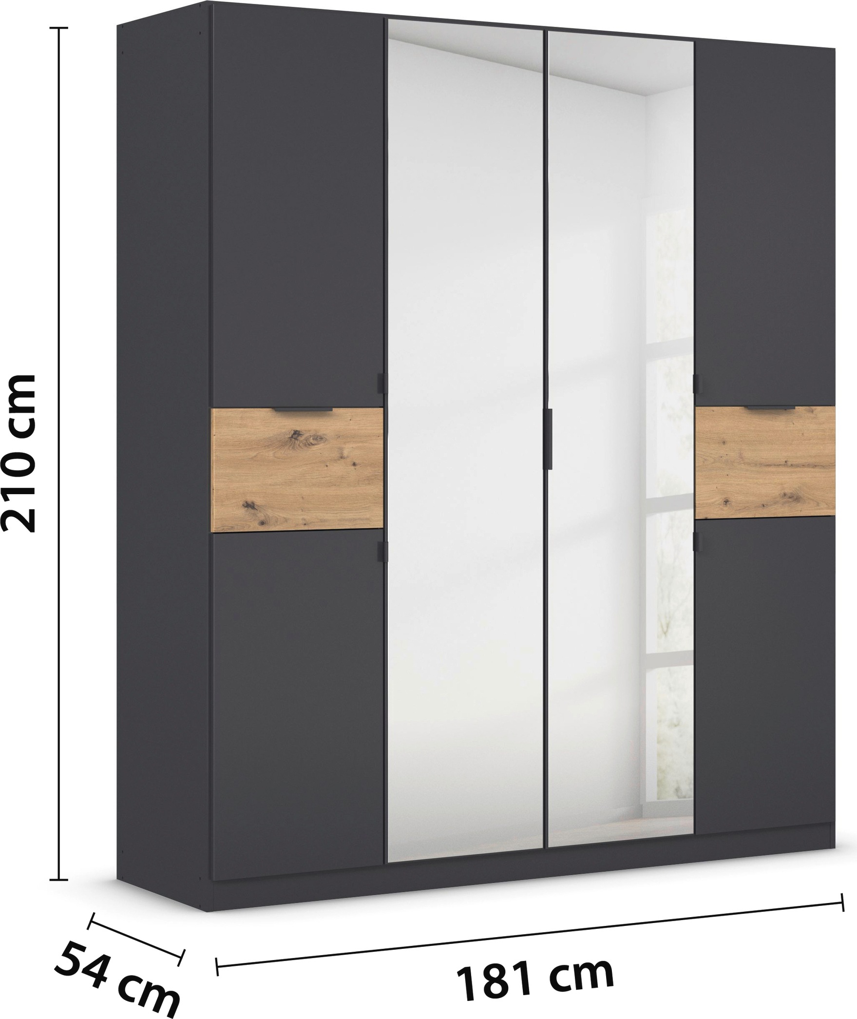rauch Drehtürenschrank »Kleiderschrank Schrank Garderobe Wäscheschrank TICAO«, (Schubladen in der Höhe variabel positionierbar), mit 2 geräumigen Schubladen, viel Stauraum MADE IN GERMANY