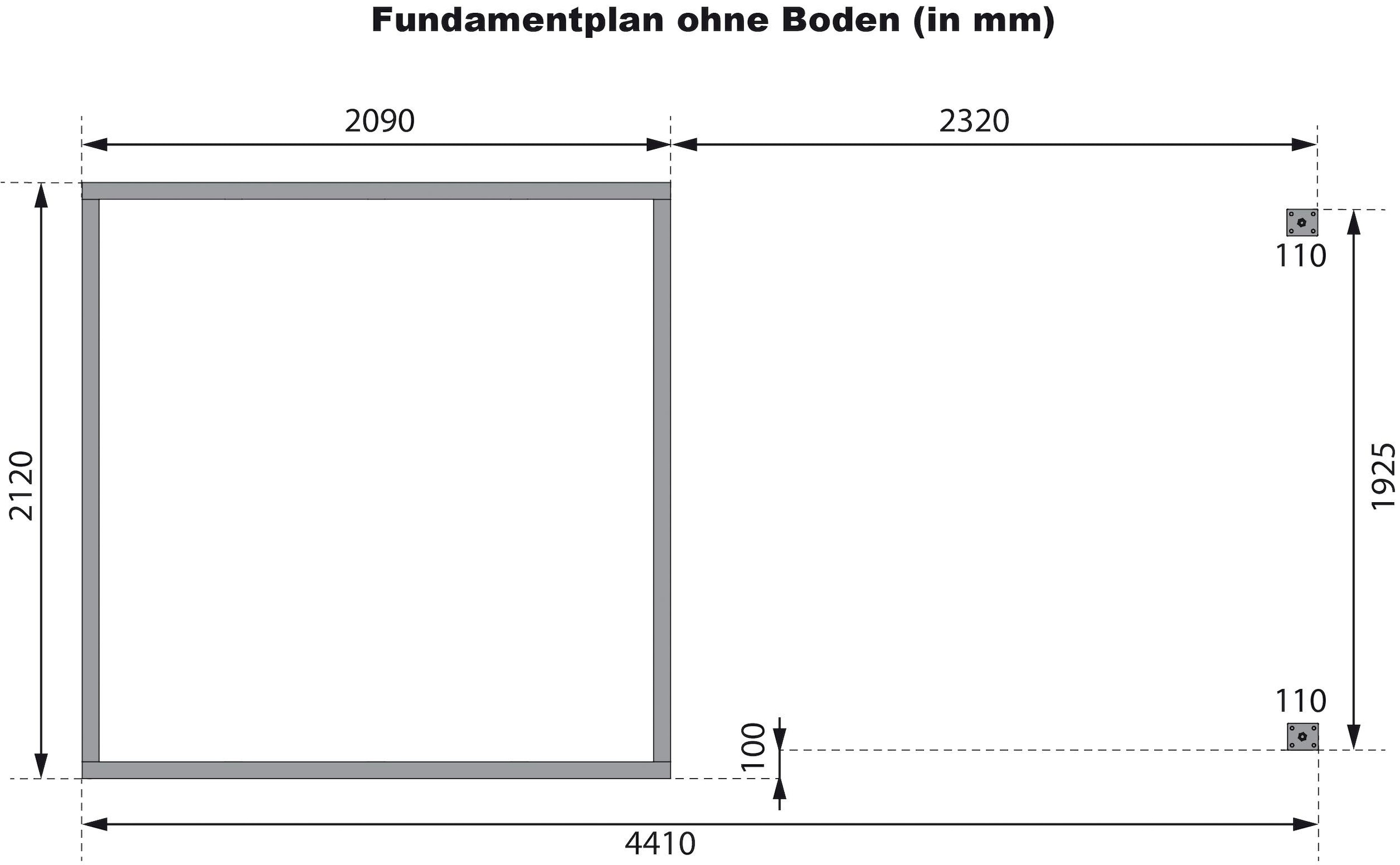 Karibu Gartenhaus »"Jupiter C SET"«, anthrazit/weiß, mit Anbaudach