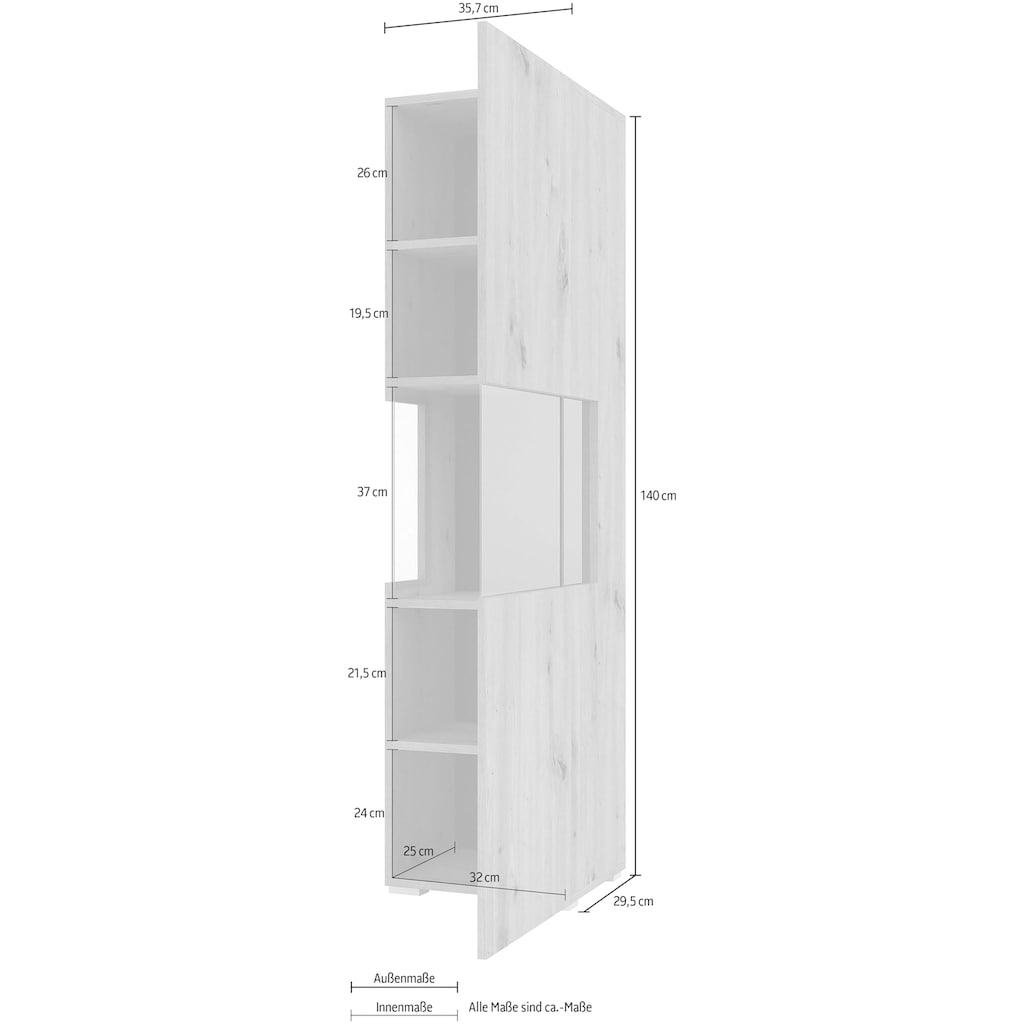 Helvetia Vitrine »Ava«, Höhe 140 cm mit Seitenverglasung