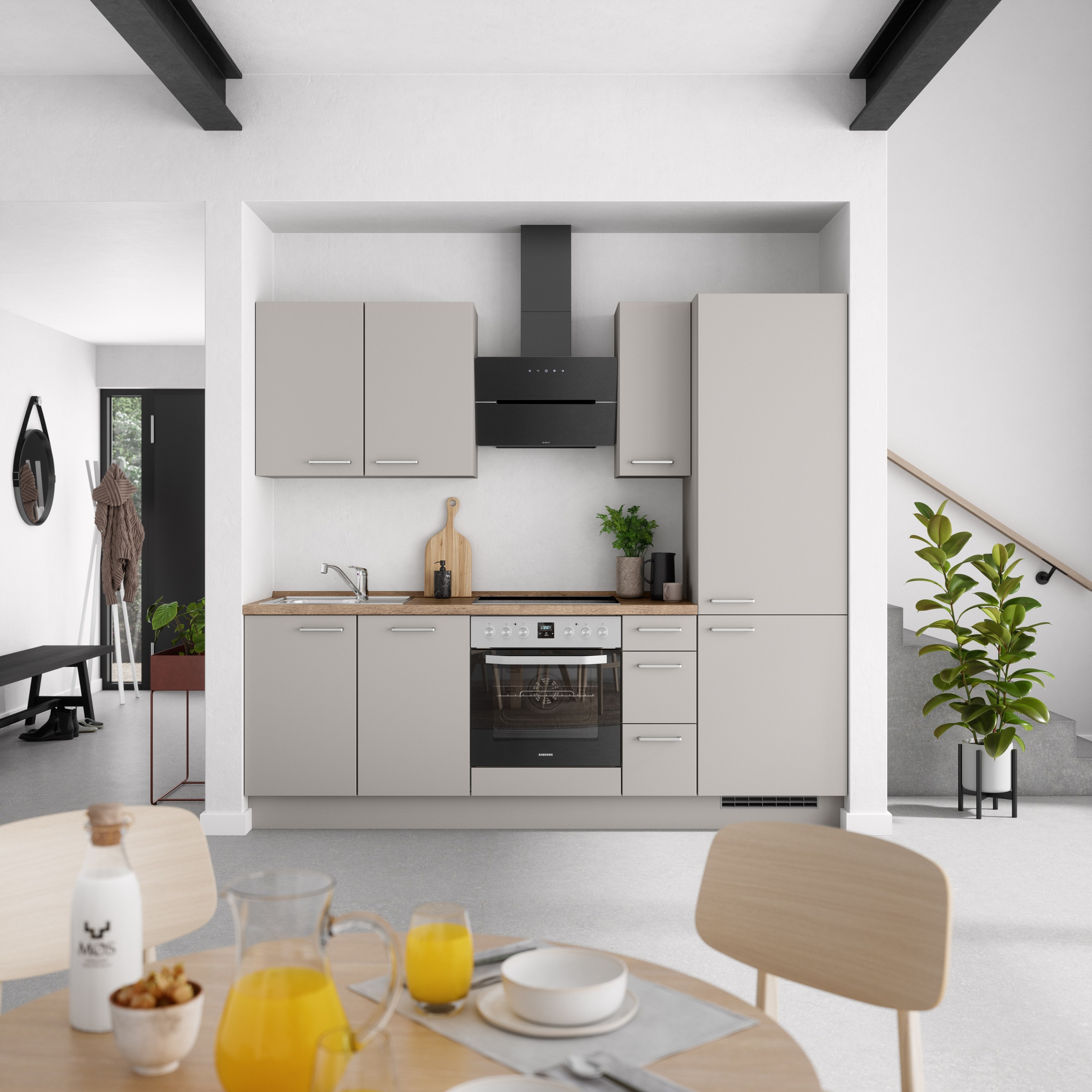 nobilia® Küchenzeile »"Touch II"«, vormontiert, Ausrichtung wählbar, Breite 240 cm, wahlw. mit E-Geräten