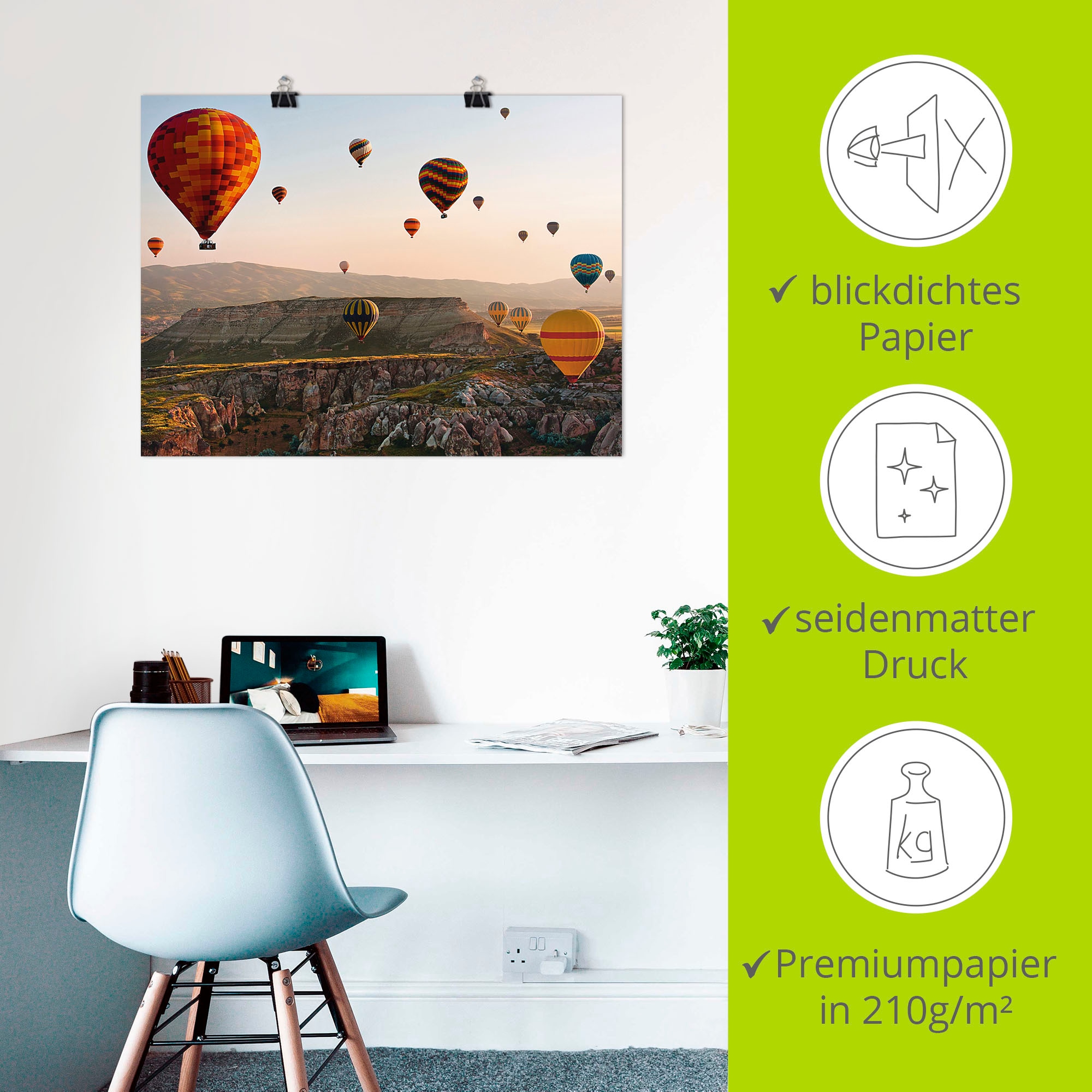 Artland Wandbild »Kappadokien Ballonfahrt« Ballonfahren 1 Stk. tlg. als Leinwandbild, Poster in verschied. Größen