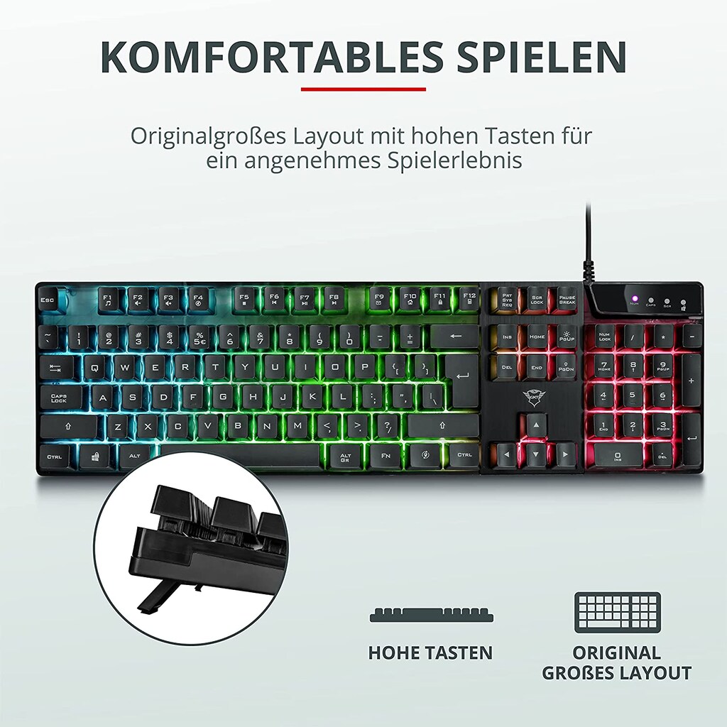 Trust Gaming-Tastatur »GXT835 AZOR GAMING KEYBOARD DE«