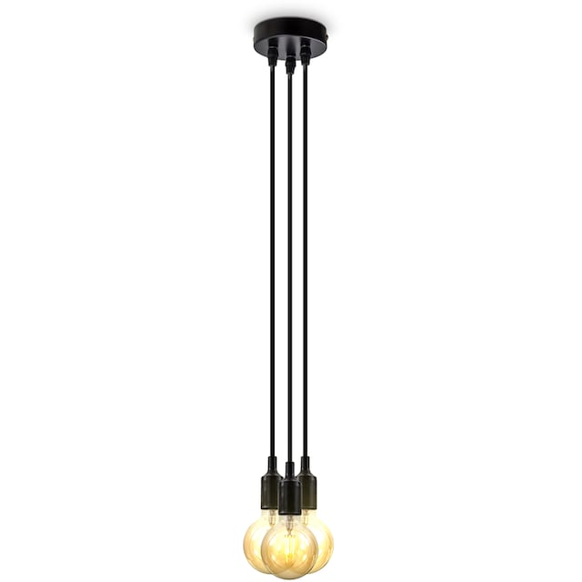 B.K.Licht LED Pendelleuchte »Nordic«, 3 flammig-flammig, Hängeleuchte,  Hängelampe, Retro Nordic, Deckenlampe, schwarz, 2m online bestellen
