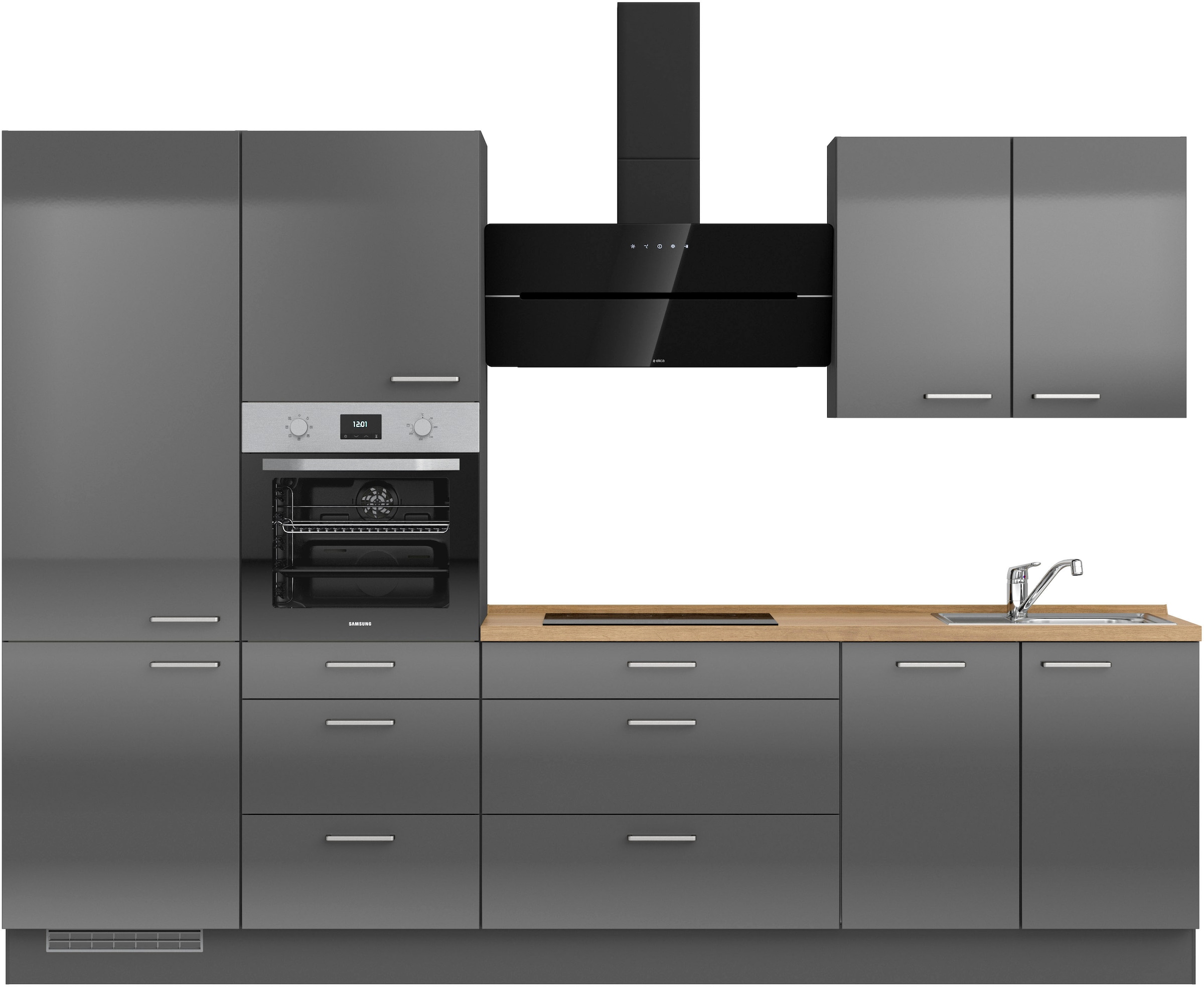 nobilia® Küchenzeile »"Flash II"«, vormontiert, Ausrichtung wählbar, Breite 300 cm, wahlw. mit E-Geräten