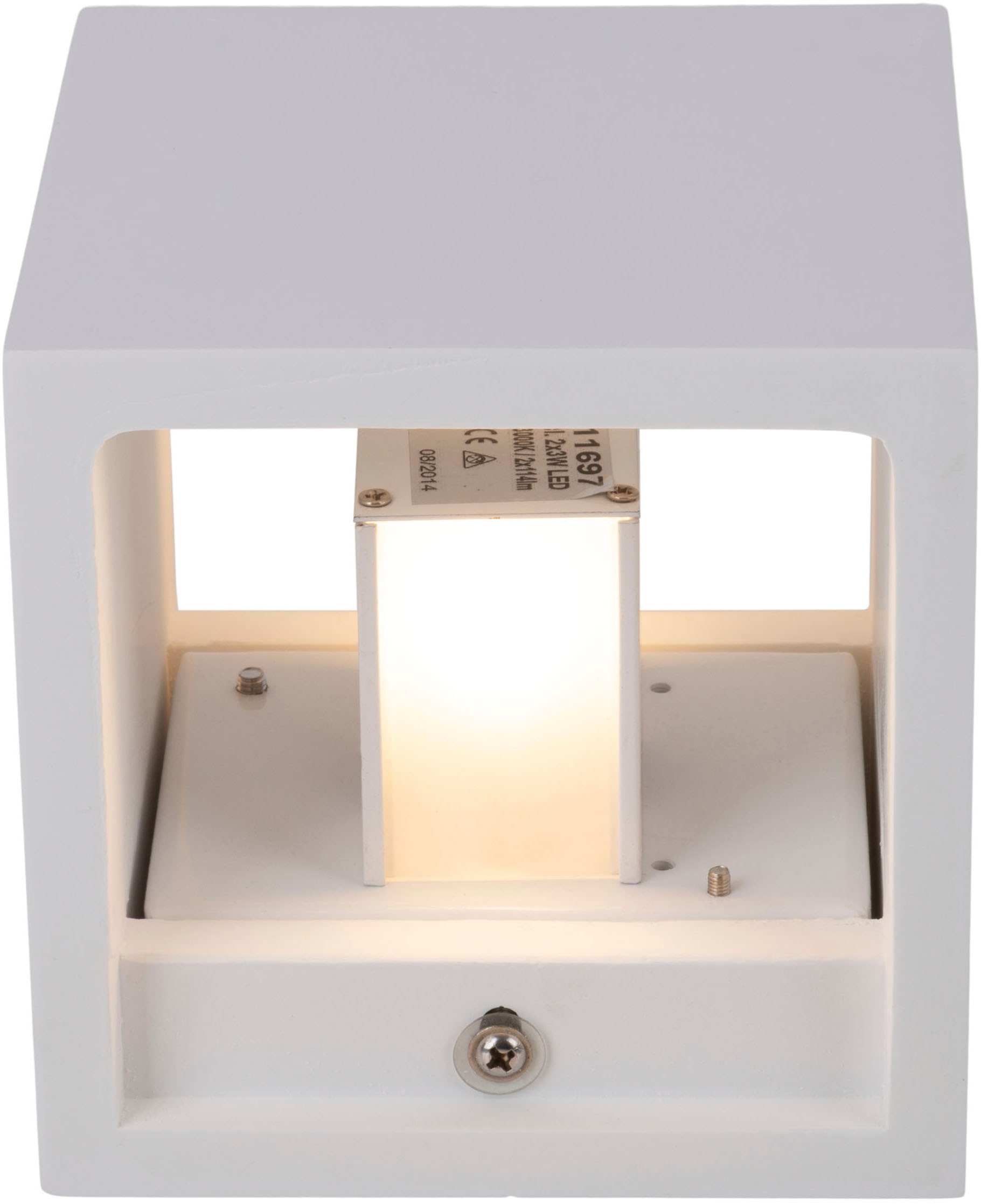 näve LED Wandleuchte »Wanna«, 1 flammig, Leuchtmittel LED-Modul | LED fest integriert, incl. 2x 3W Cree xp LED, l: 11,5cm, b: 11,5cm, h: 11,5cm, Gips, weiß