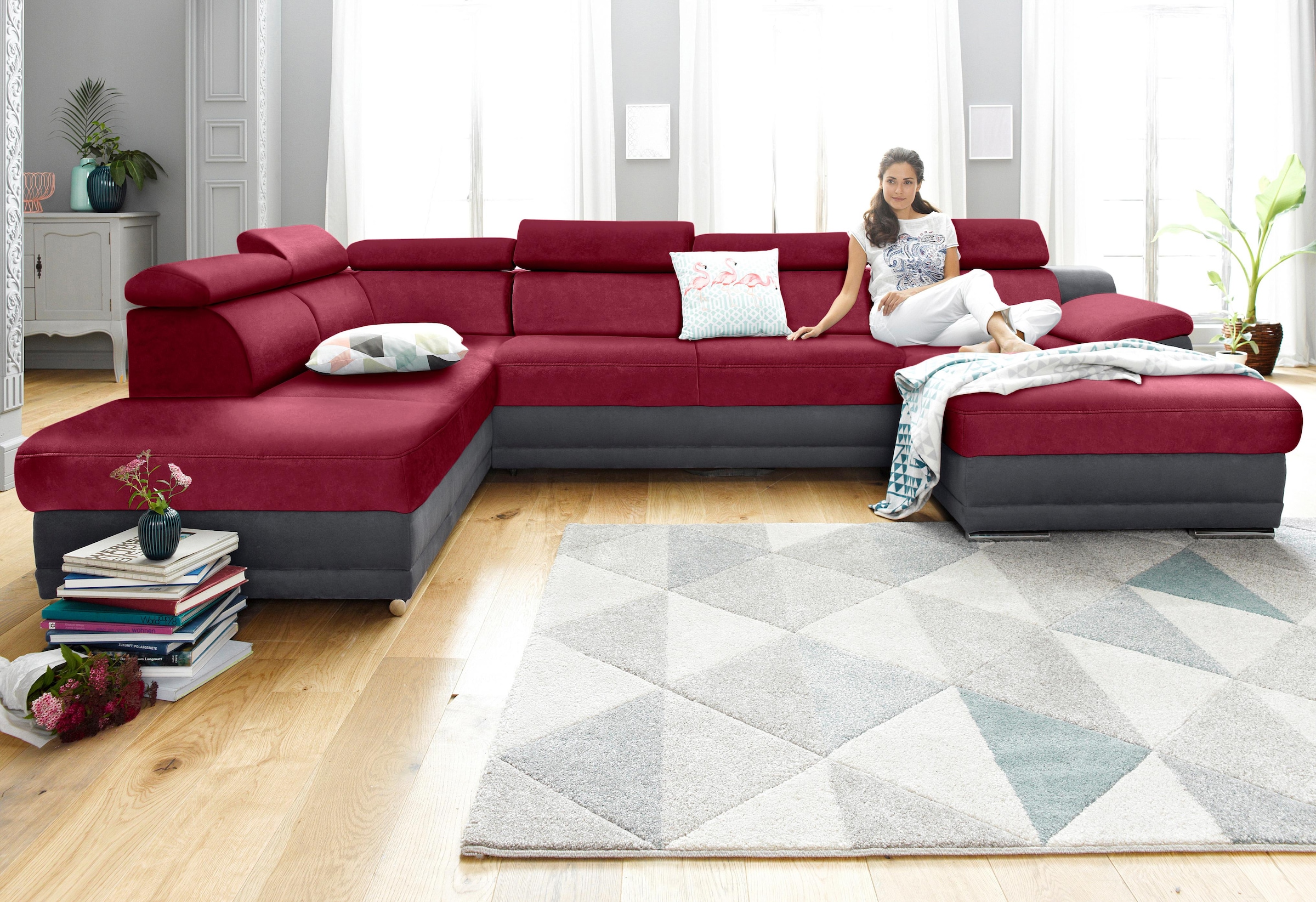 sit&more Wohnlandschaft »Xenia U-Form«, wahlweise mit Bettfunktion