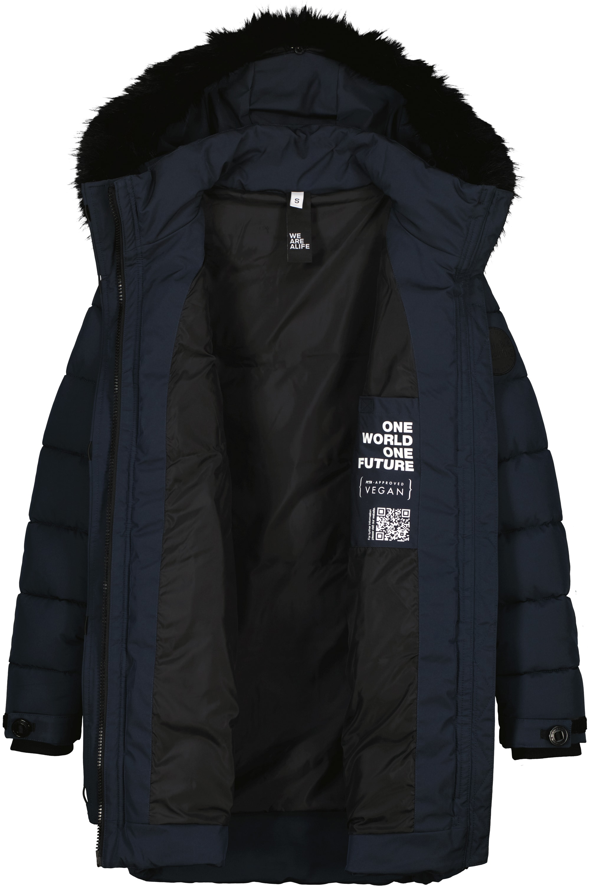 Alife & Kickin Winterjacke »Damen AmaliaAK A«, mit Kapuze, Lange gefütterte Damenwinterjacke mit abnehmbarer Kunstfellkapuze