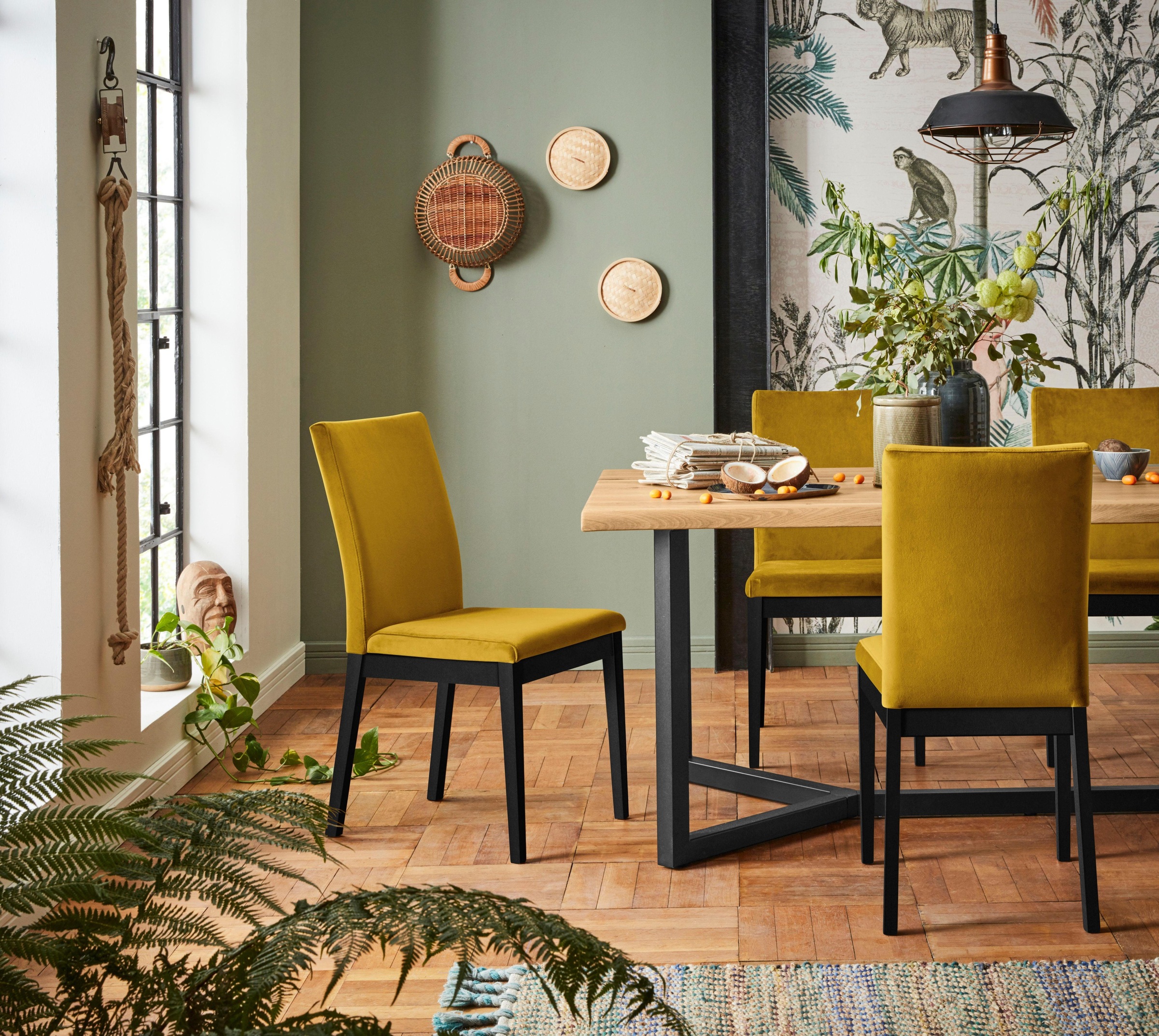 Home affaire Stuhl »Dendres«, (Set), 2 St., Luxus-Microfaser