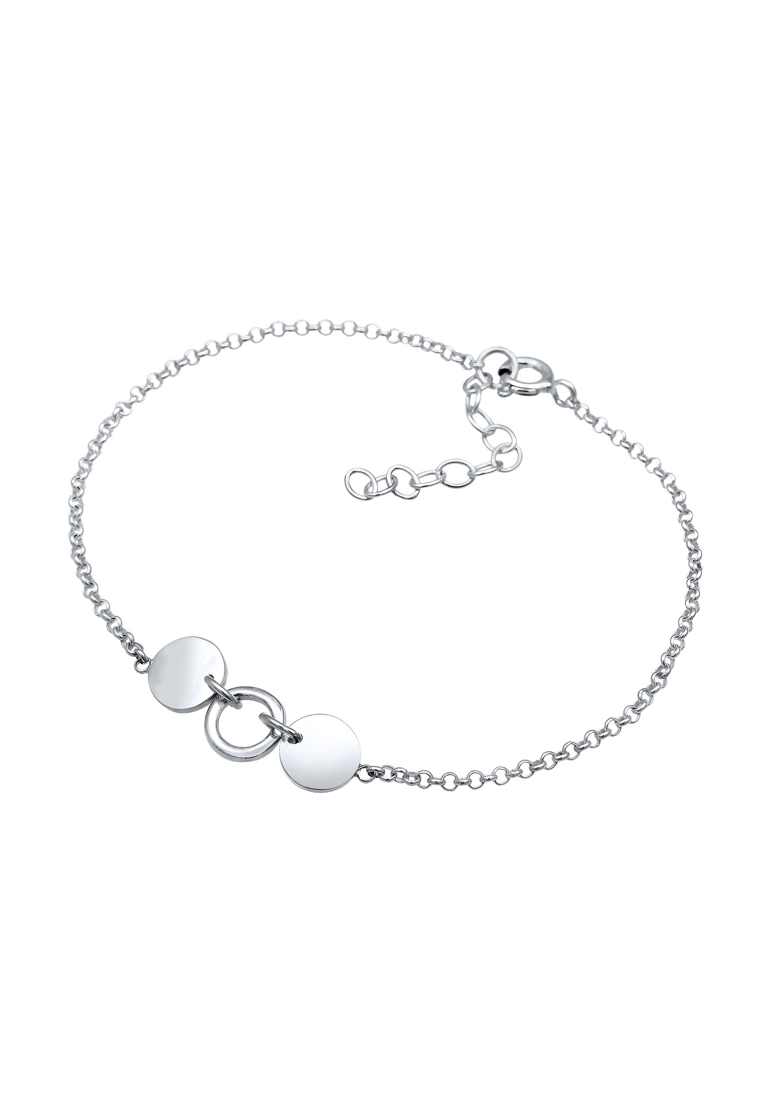 Elli Armband »Erbskette Kreis Plättchen Geo Design 925 Silber«