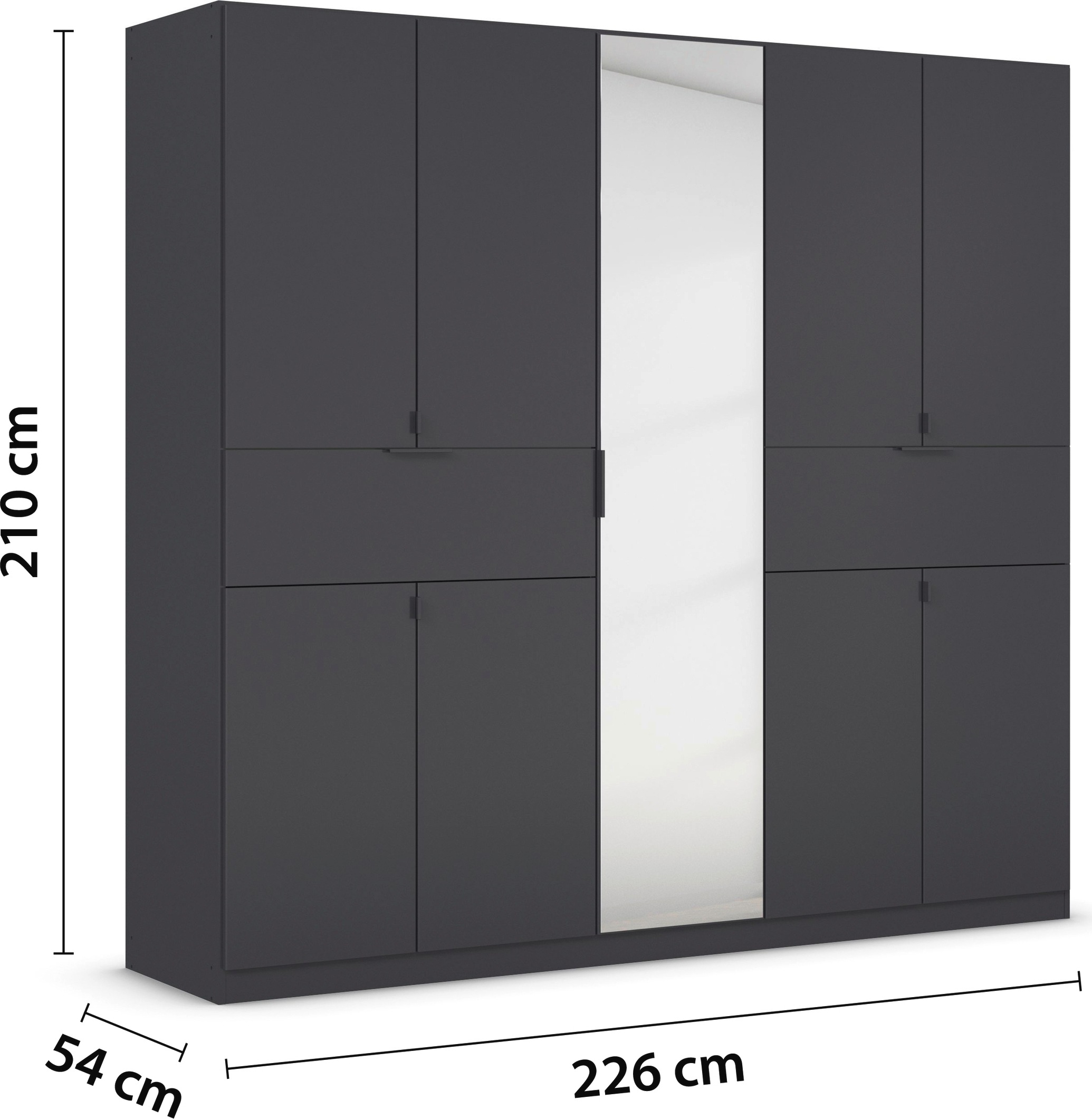 rauch Drehtürenschrank »Kleiderschrank Schrank Garderobe Wäscheschrank TICAO«, (Schubladen in der Höhe variabel positionierbar), mit 2 geräumigen Schubladen, viel Stauraum MADE IN GERMANY