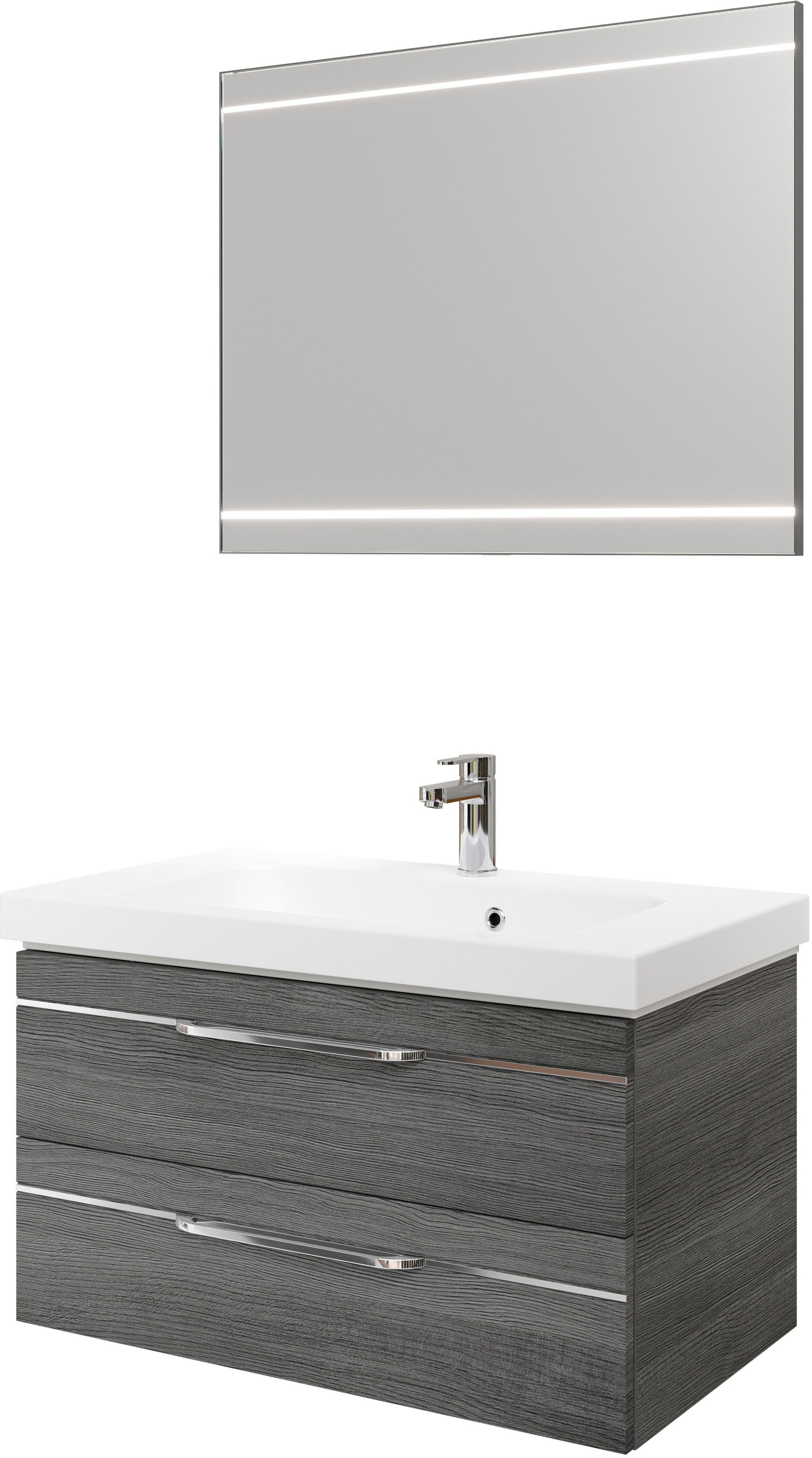 Saphir Badmöbel-Set »Balto 2-teilig Mineralmarmor-Waschtisch mit LED-Spiege günstig online kaufen