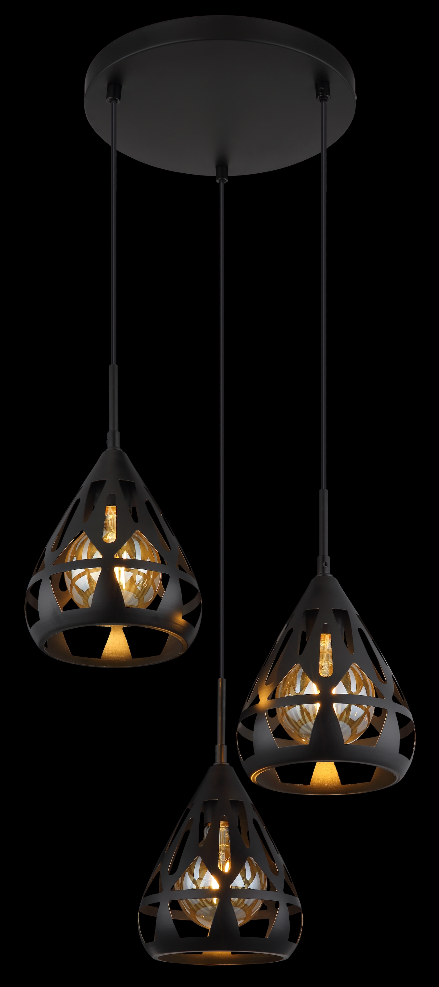 GLOBO LIGHTING Hängeleuchte »HASSAN«, Leuchtmittel E27 | ohne Leuchtmittel, Hängelampe/Pendelleuchte/Esszimmer/Wohnzimmer/Esstisch