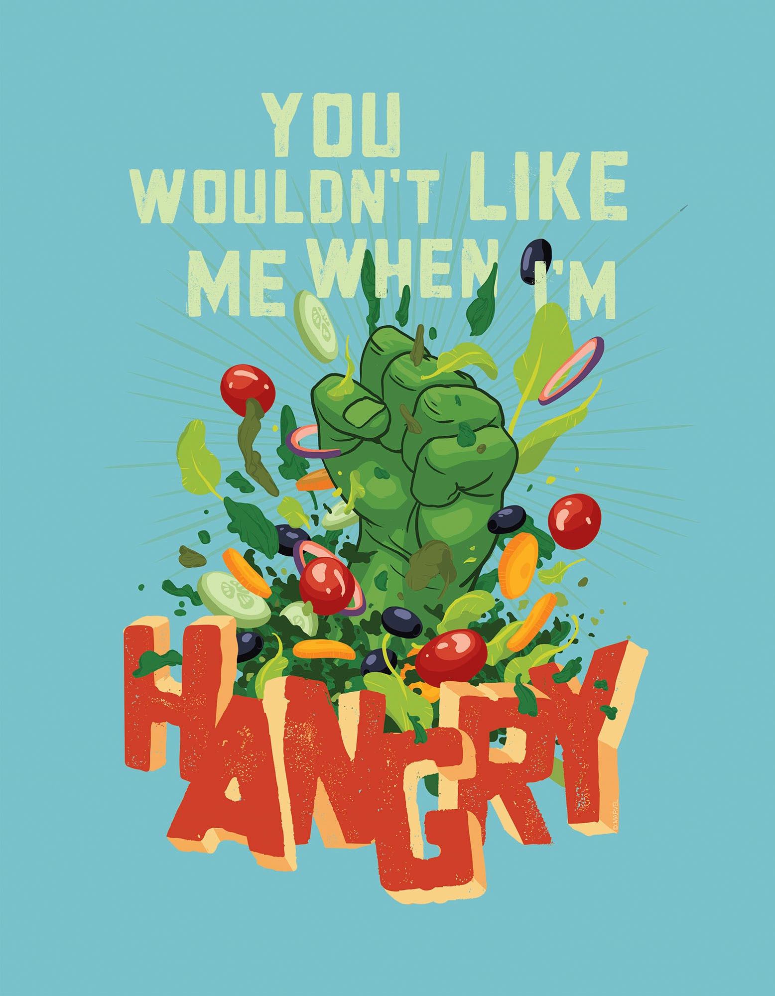 Komar Leinwandbild »Marvel Hangry - Größe 30 x 40 cm«, Disney, (1 St., 30 x 40 cm (Breite x Höhe), Keilrahmenbild mit Echtholzrahmen, Kinderzimmer