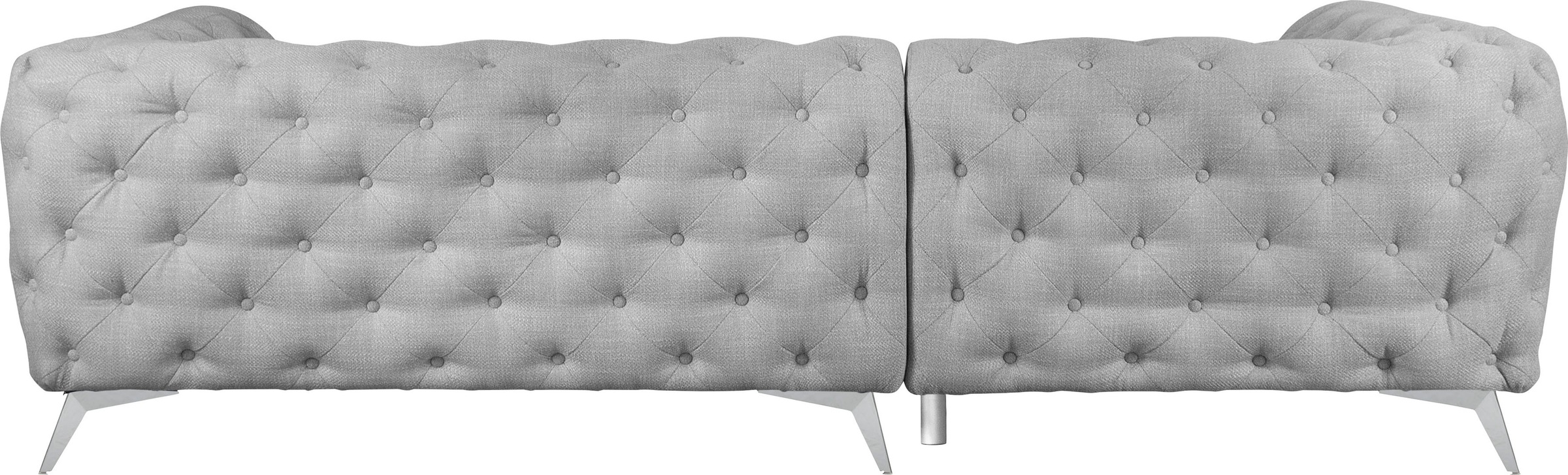 Leonique Chesterfield-Sofa »Ecksofa GLYNIS L-Form mit Wellenunterfederung, Maße B/T/H 264/204/75cm«, aufwändige Knopfheftung, moderne Chesterfield Optik, Fußfarbe wählbar