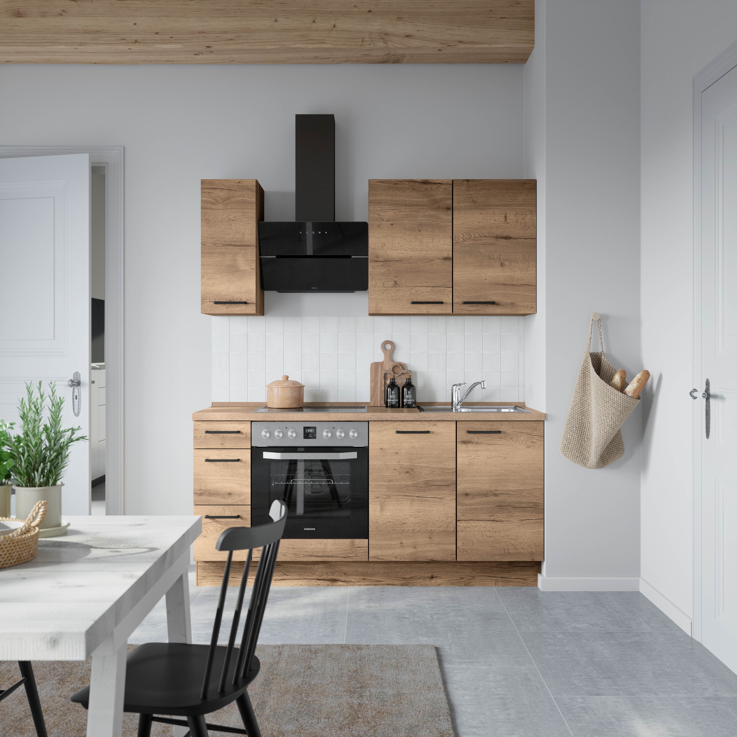 nobilia® Küchenzeile »"Structura II"«, vormontiert, Ausrichtung wählbar, Breite 180 cm, wahlw. mit E-Geräten