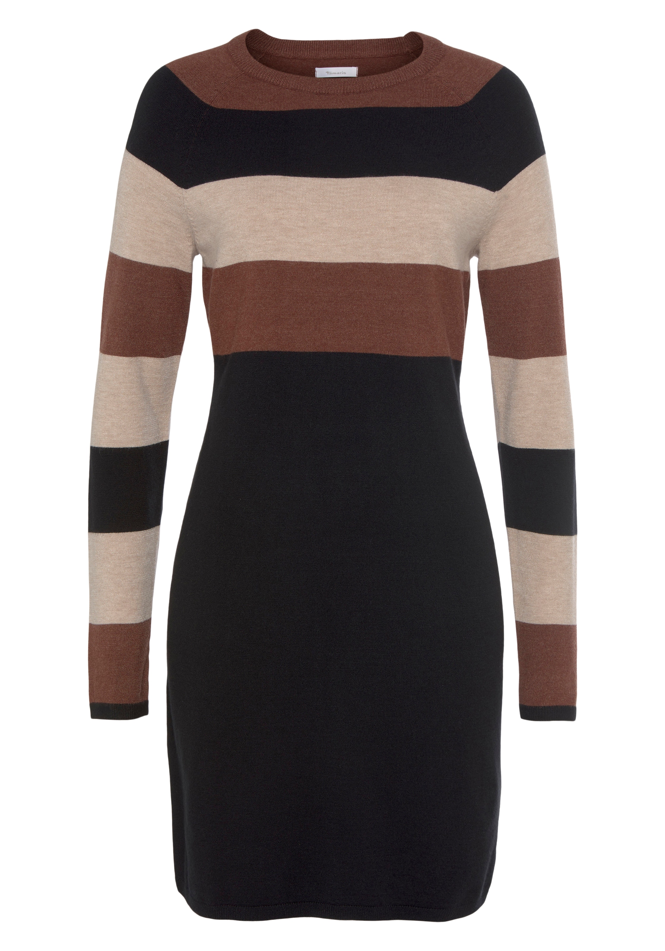 Tamaris Strickkleid, lässiger, casual Look, aus Viskosemischung, langärmlig