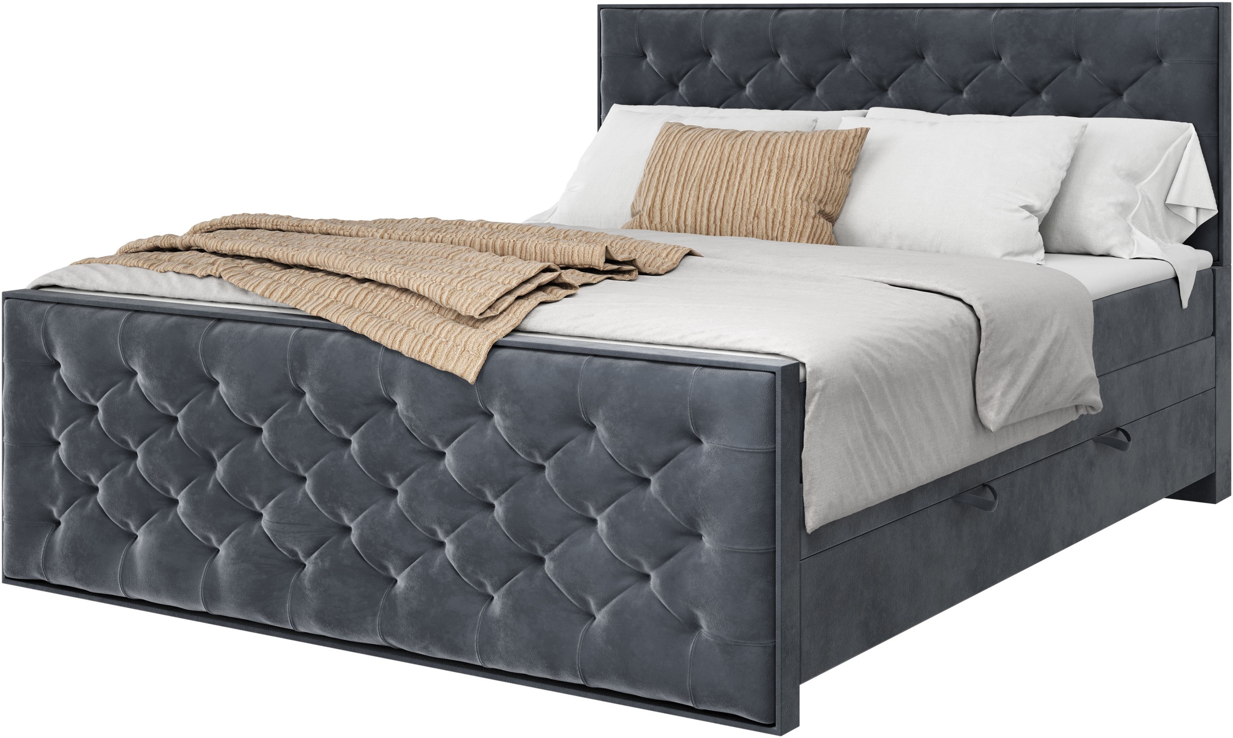 FORTE Boxspringbett "Lanciano Max inkl. zwei Bettkästen und Kaltschaum Topp günstig online kaufen