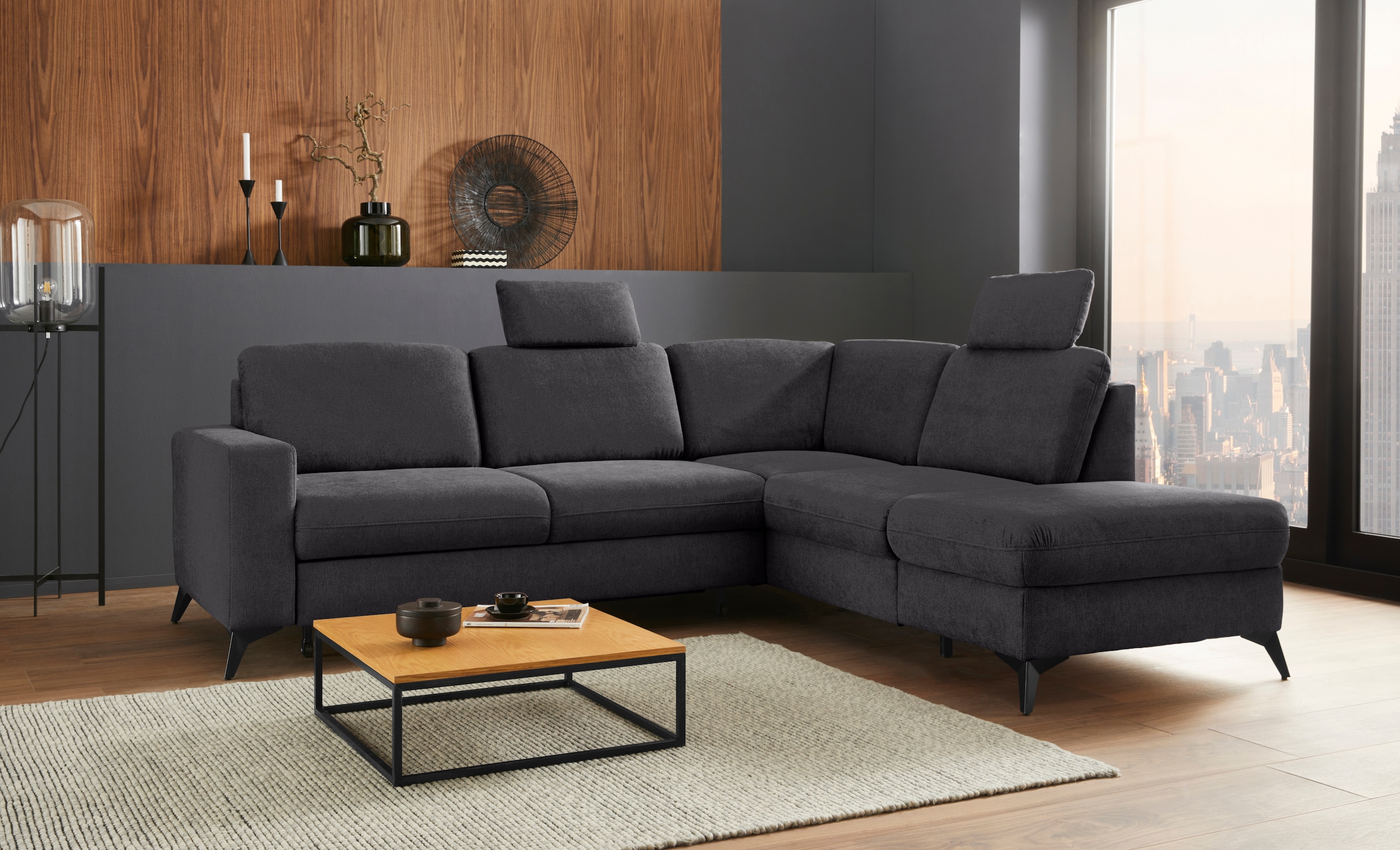 Places of Style Ecksofa "Lolland L-Form", Wahlweise mit Bettfunktion und St günstig online kaufen