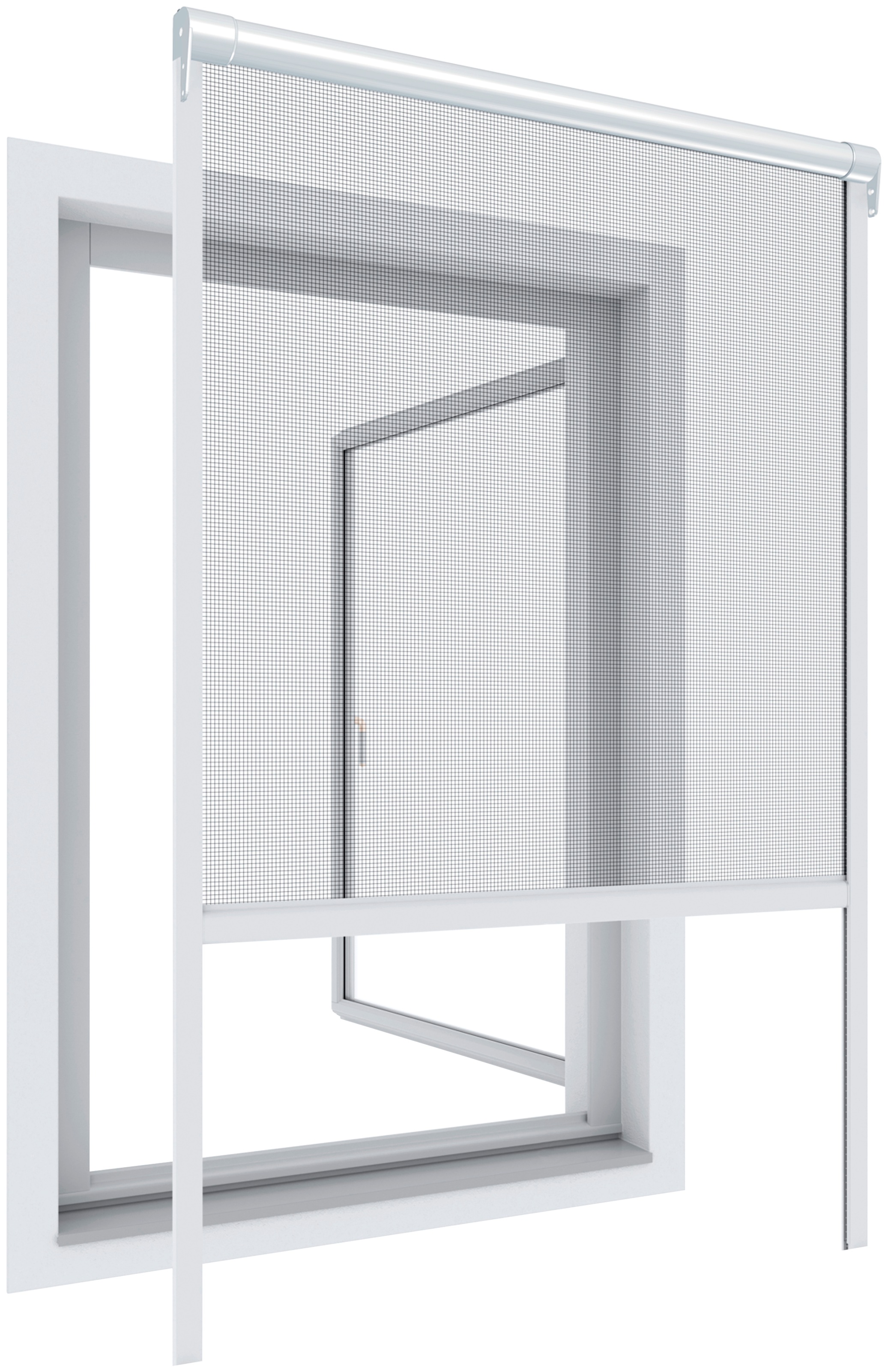 Windhager Fliegengitter-Gewebe »Basic, Fliegengitterrollo für Fenster zum Bohren« Packung, 1 Stk. tlg. Moskitonetz Rollo kürzbar, erhältlich in unterschiedlichen Maßen, weiß