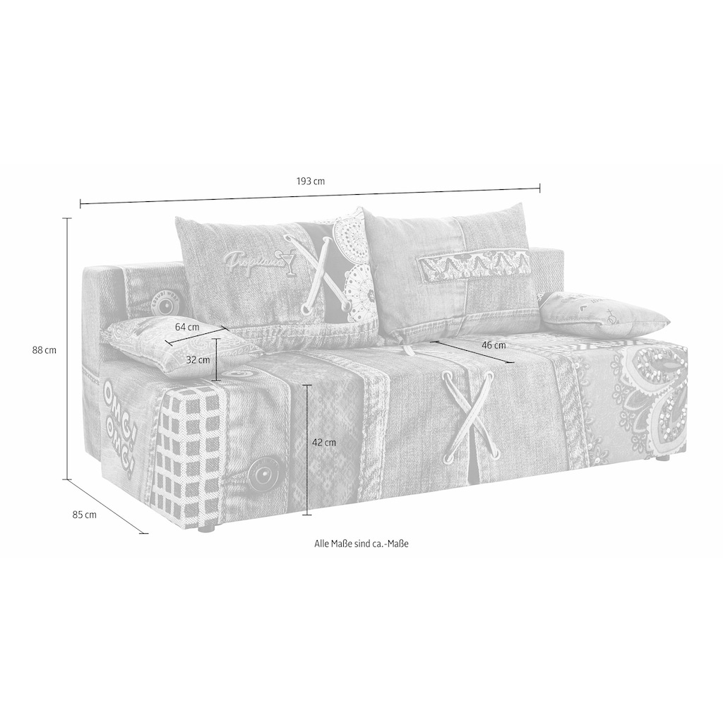 exxpo - sofa fashion Schlafsofa »Exxpo Tabou«, inklusive Bettfunktion und Bettkasten, Liftbettfunktion und Federkern