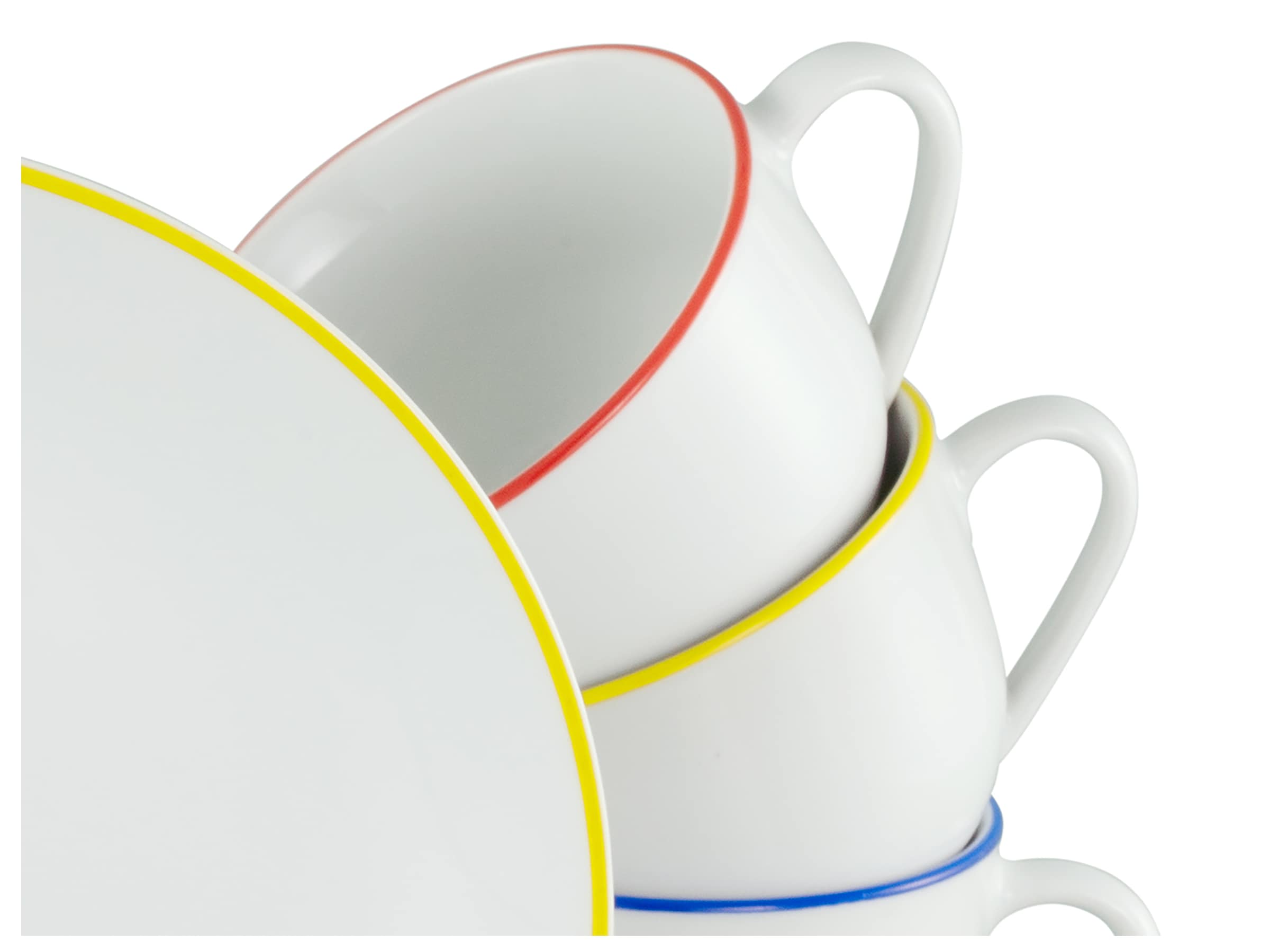 my home Kaffeeservice »Angi«, (Set, 18 tlg., 6 Tassen, 6 Untertassen, 6 Dessertteller), Geschirr-Set, harmonische, trendige Coupeform