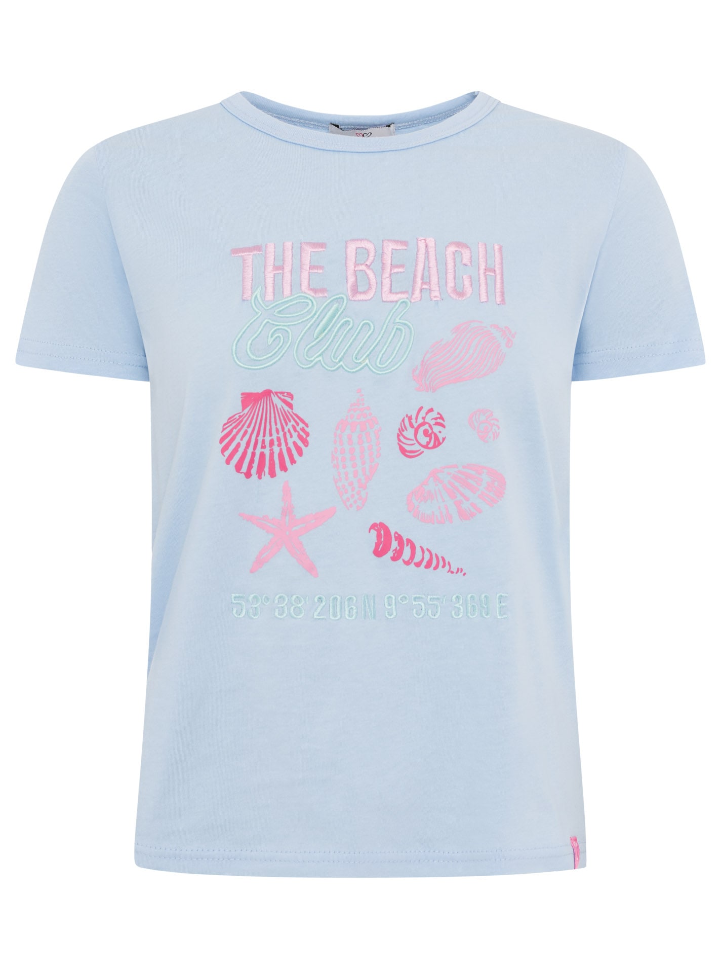 Zwillingsherz T-Shirt »"Beach"« Rundhals, großes maritimes Motiv mit Stickerei