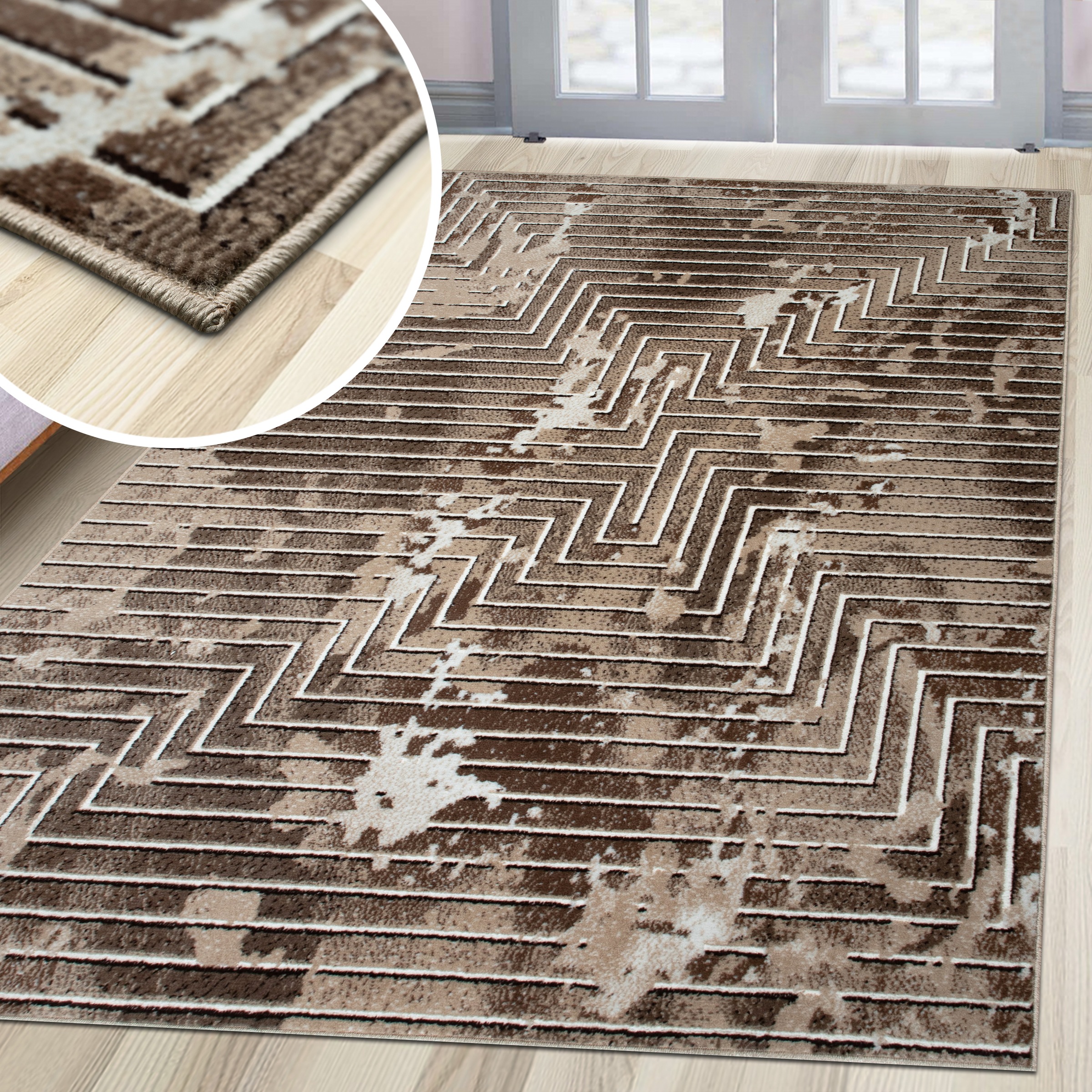 my home Teppich »Leiga«, rechteckig, 8 mm Höhe, Modernes Design in hoch-tie günstig online kaufen