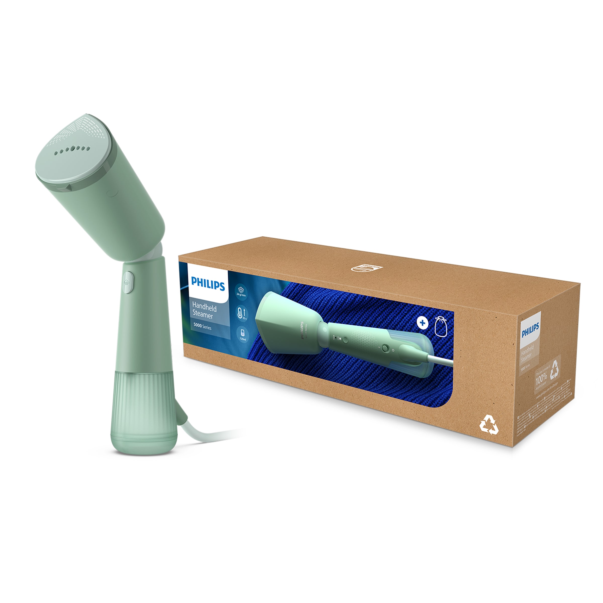 Philips Dampfbürste »STH5010/70 "Styler", 120 ml abnehmbarer Wassertank«, 1400 W, Steamer im schlanken Design, Aufbewahrungstasche inkl.
