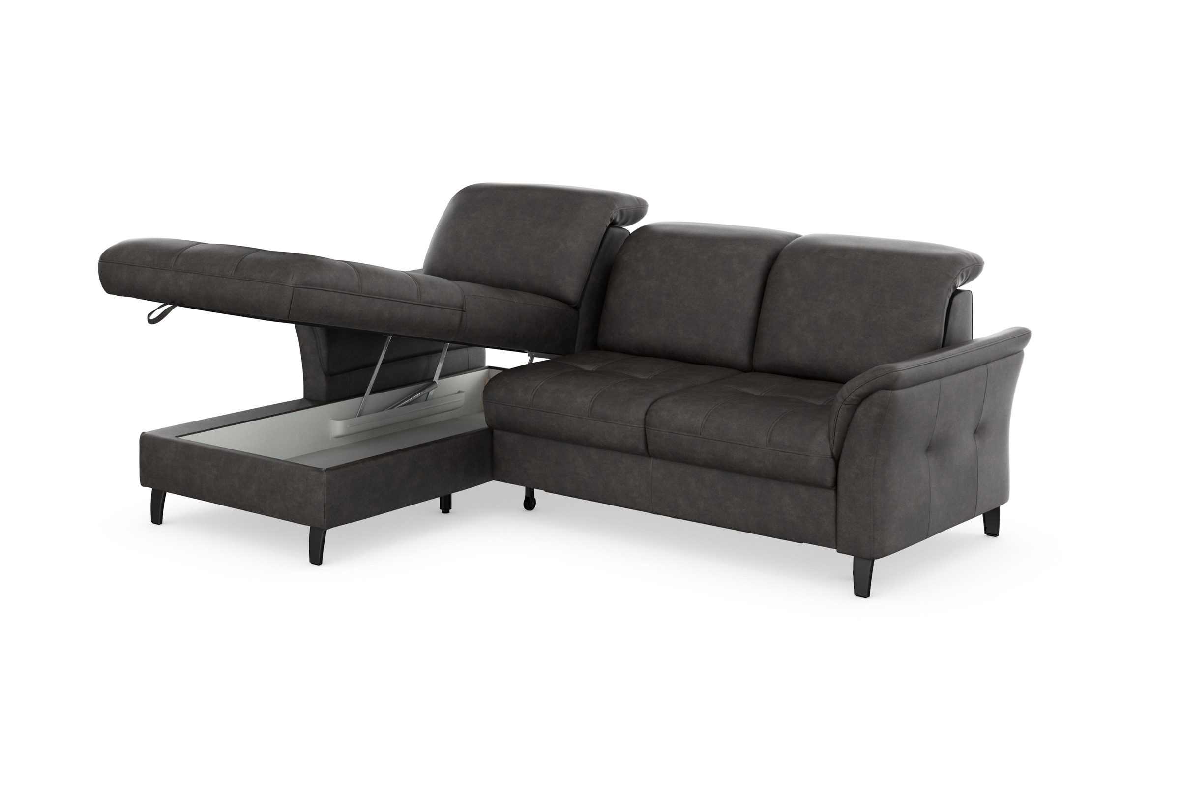 sit&more Ecksofa »Maggiore L-Form«, wahlweise mit Kopfteilverstellung, Bettfunktion und Bettkasten