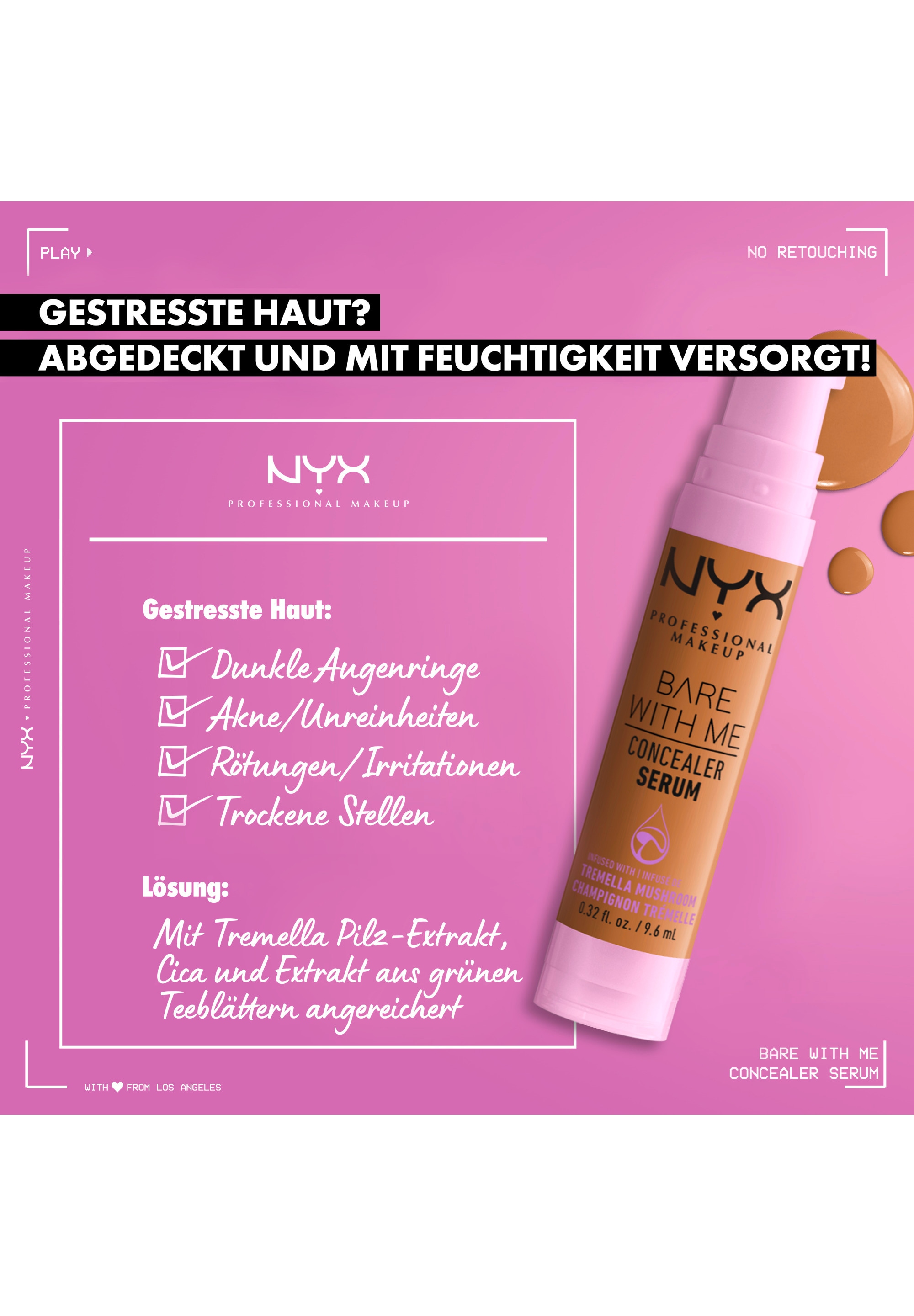 NYX Concealer »Bare With Me Concealer Serum« mittlere Deckkraft, kaschiert, rote oder entzündete Hautstellen