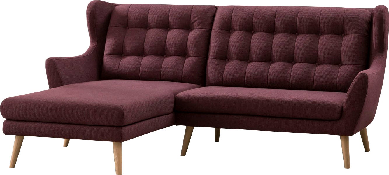 Leonique Ecksofa »Louanne, L-Form« mit Holzfüßen günstig online kaufen