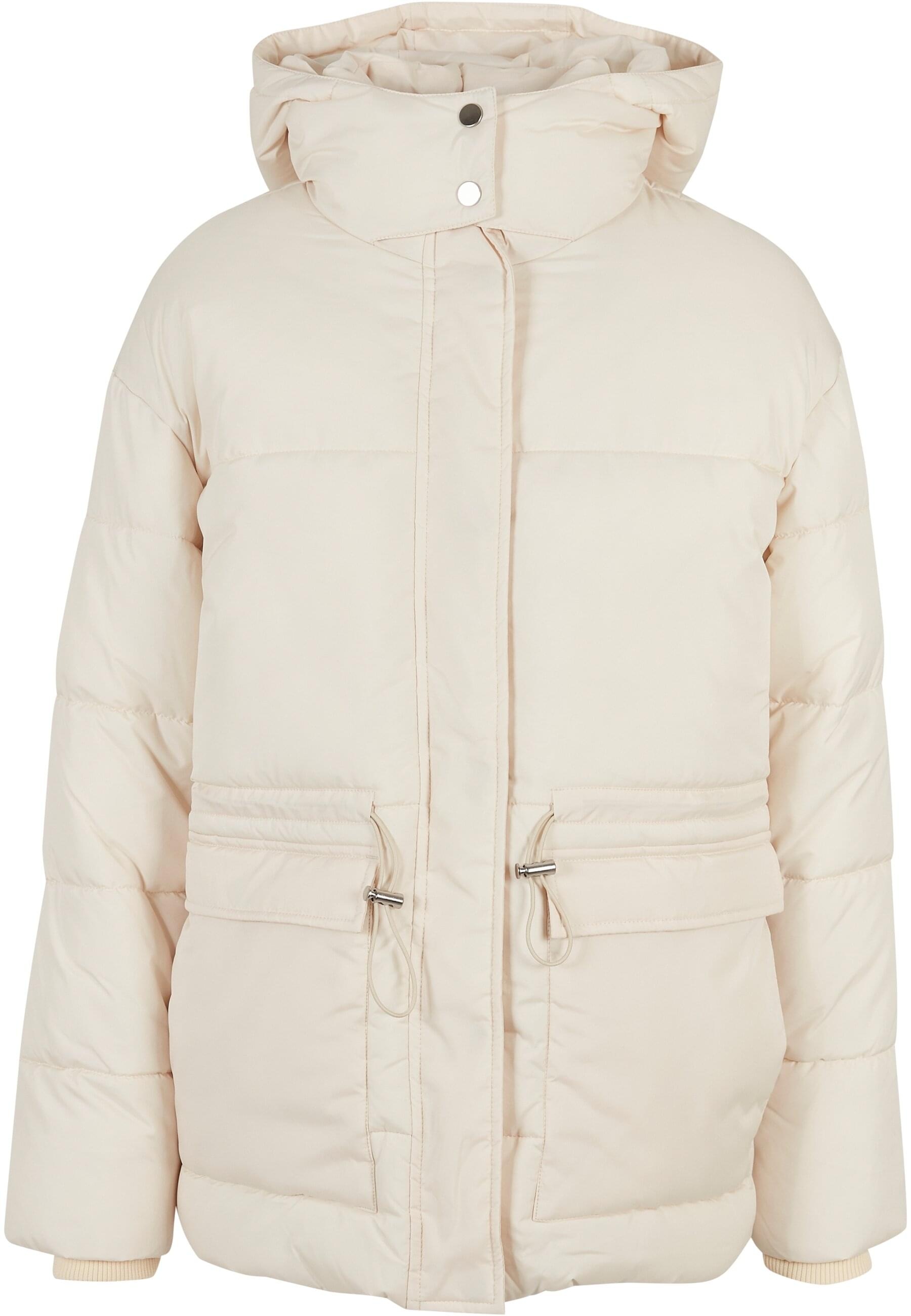 URBAN CLASSICS Winterjacke »Urban Classics Damen Ladies Waisted Puffer Jacket« 1 Stk. tlg. mit Kapuze