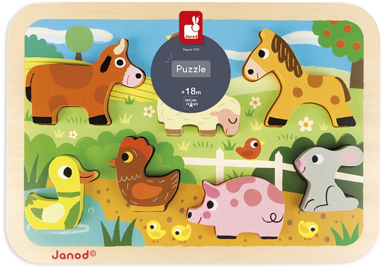 Janod Puzzle »Chunky Holzfiguren-Puzzle Bauernhof«