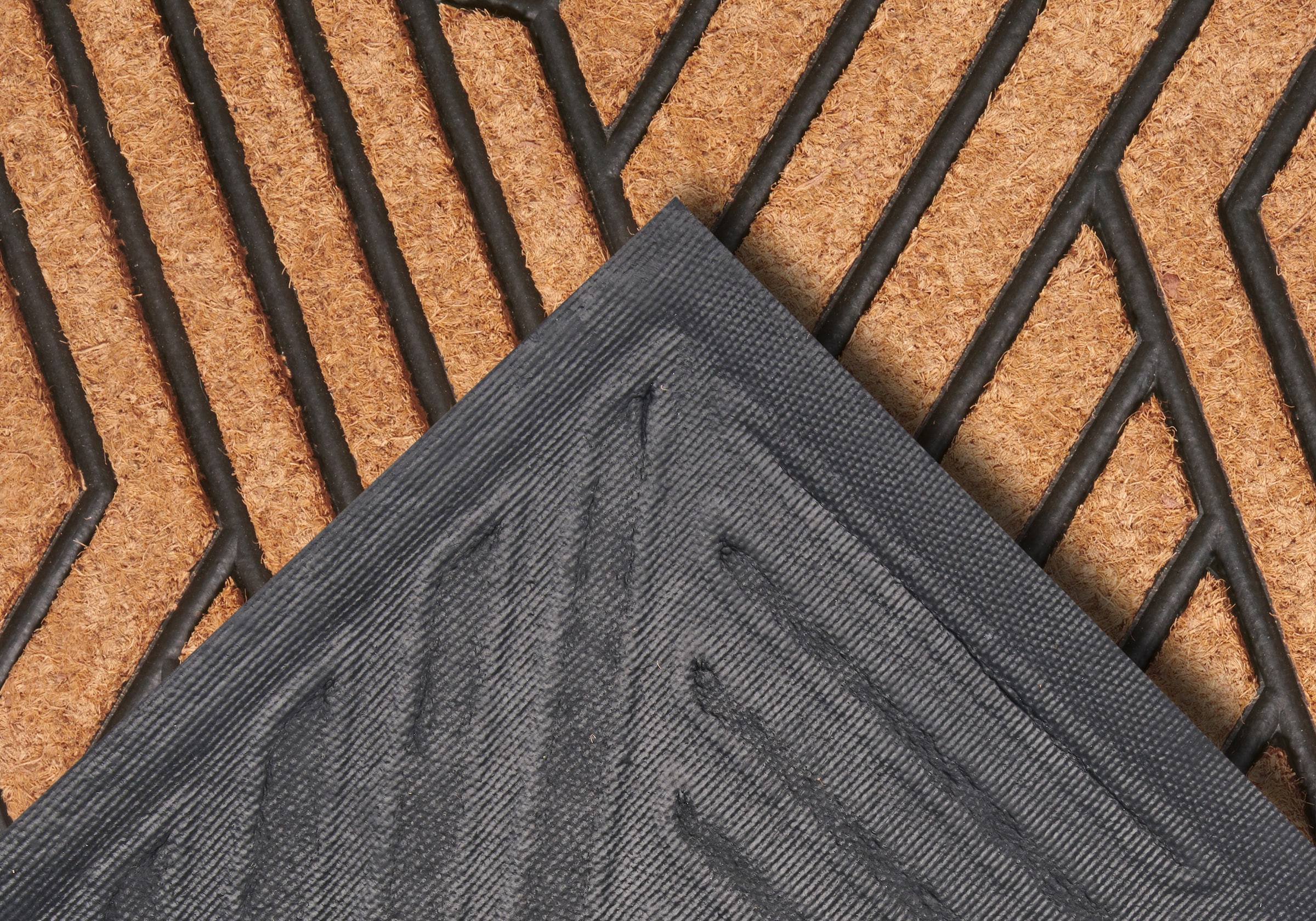 HANSE Home Fußmatte »Mix Mats Gummi Kokos Labyrinth, Türmatte«, rechteckig, 20 mm Höhe, Strapazierfähig, pflegeleicht, robust, wetterfest, UV-beständig