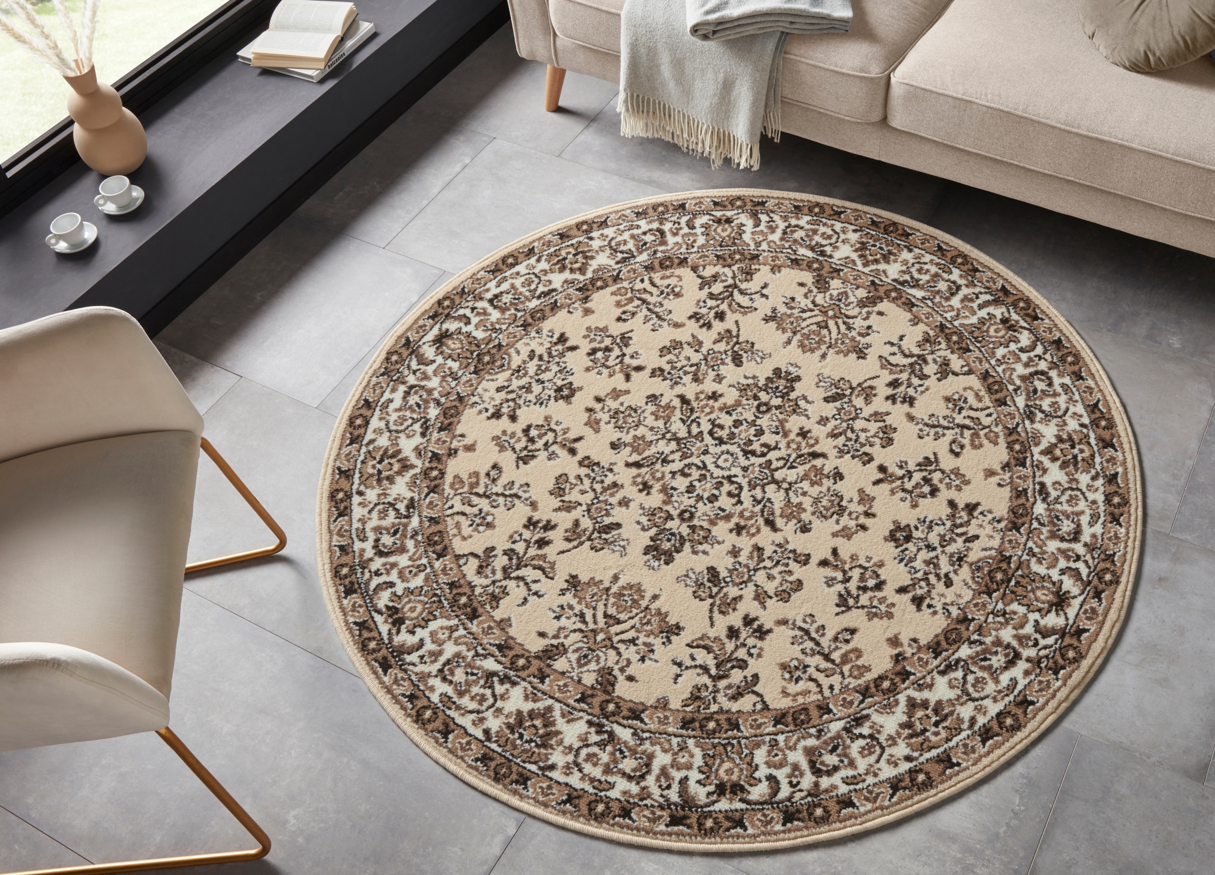 HANSE Home Teppich »Halton«, rund, 8 mm Höhe, Kurzflor, Orient Optik, mit B günstig online kaufen