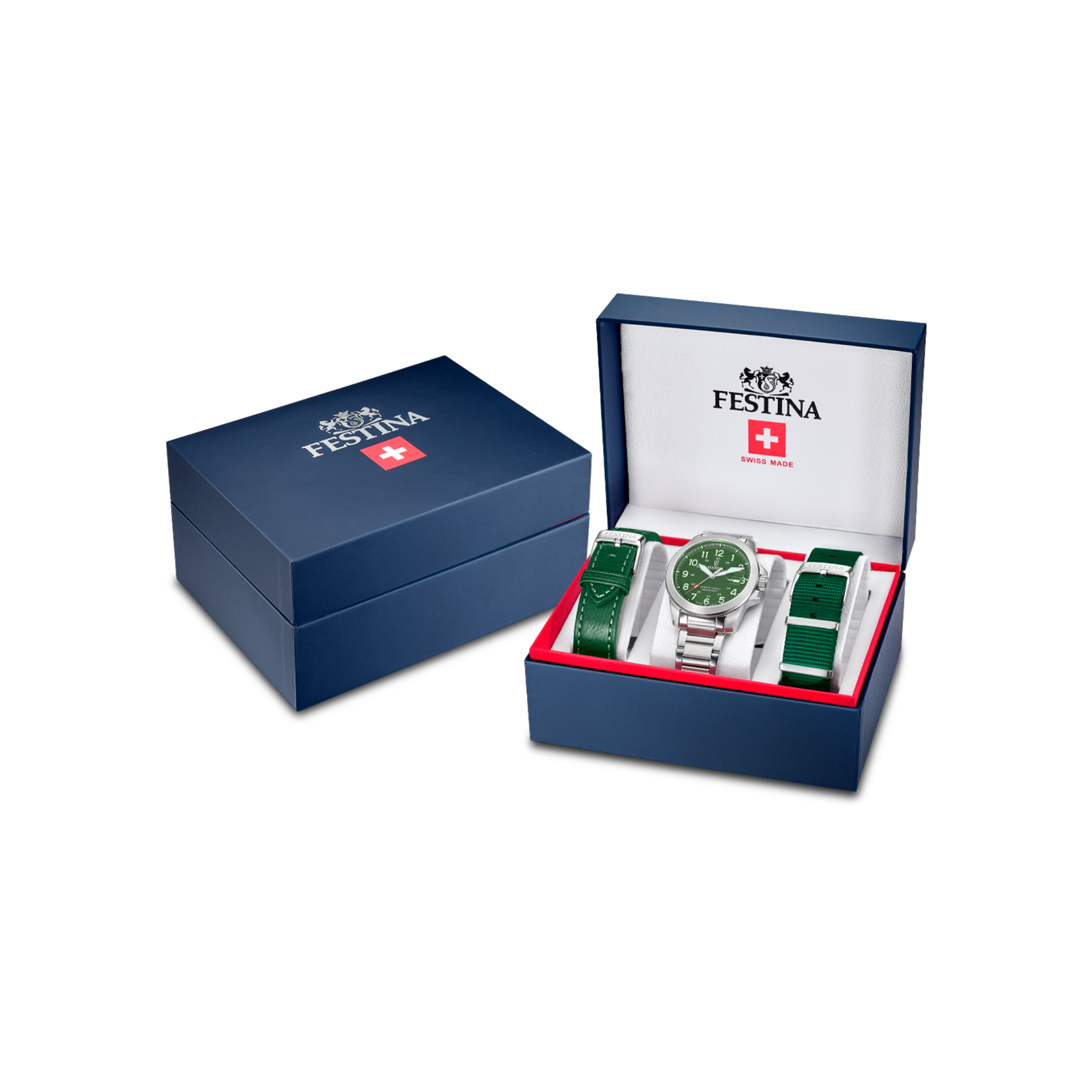 Festina Quarzuhr »Field Watches« Armbanduhr, Herrenuhr, Swiss Made, Edelstahlarmband