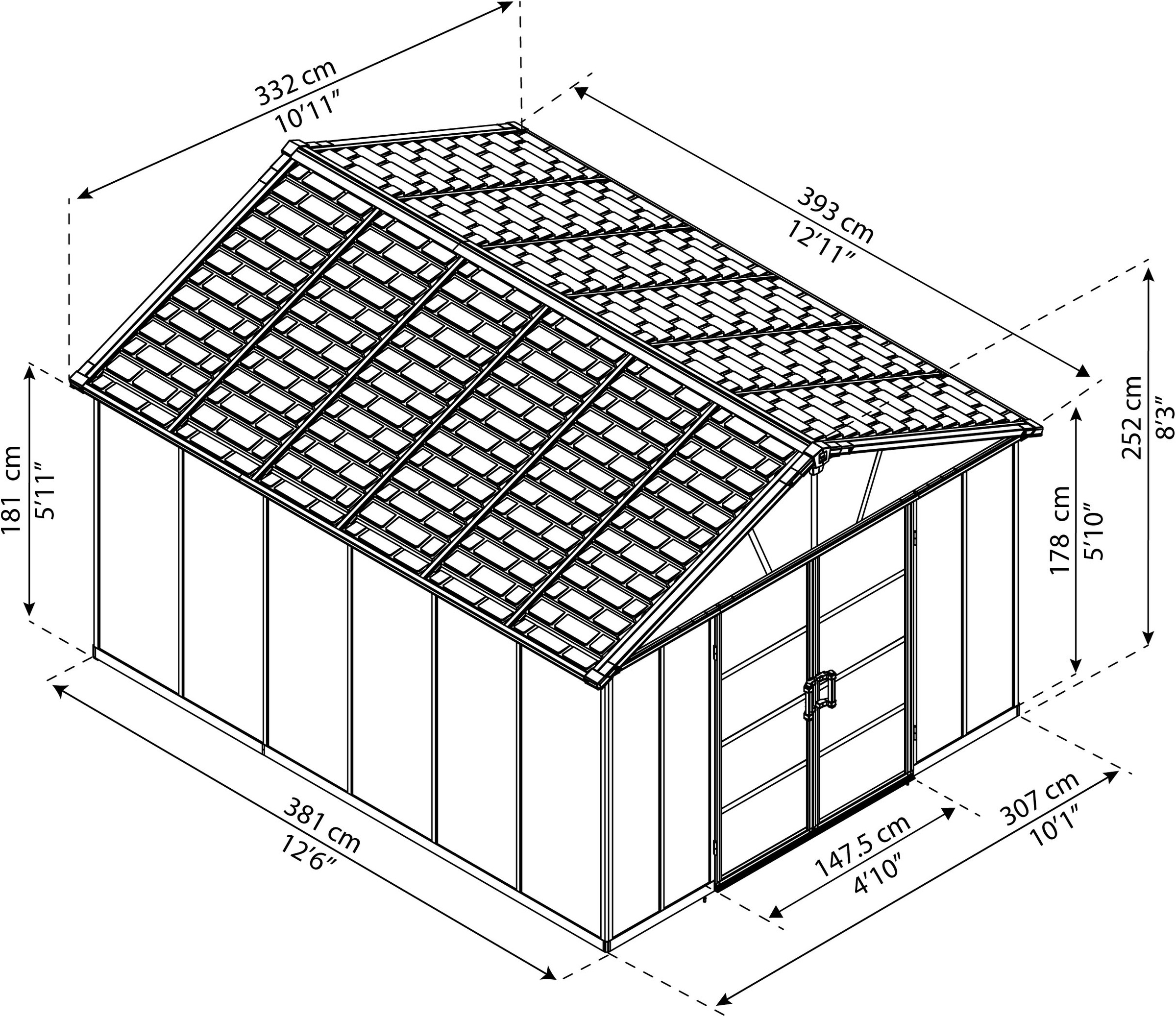Palram - Canopia Gerätehaus »Yukon«, mit lebenslang widerstandsfähigen Wandpaneelen