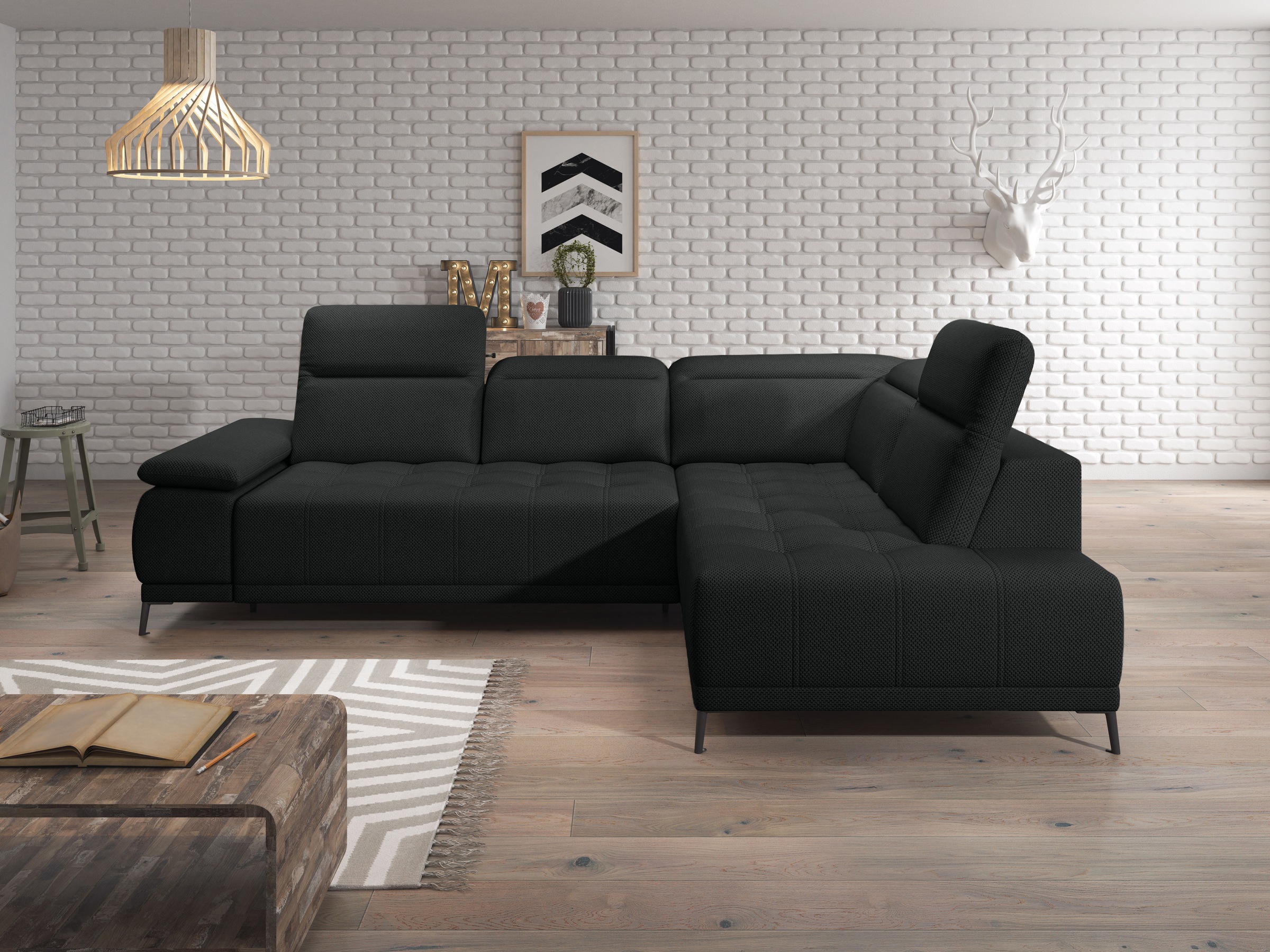 WERK2 Ecksofa »Focus-L, elektrisch erweiterbare Sitztiefe um ca. 30 cm, L-F günstig online kaufen