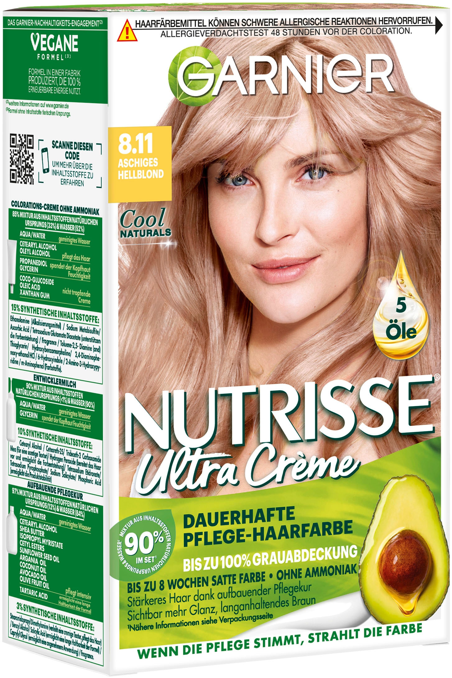 GARNIER Coloration »Garnier Nutrisse Ultra Crème«, (Packung, 3 tlg.), mit pflegender Formel