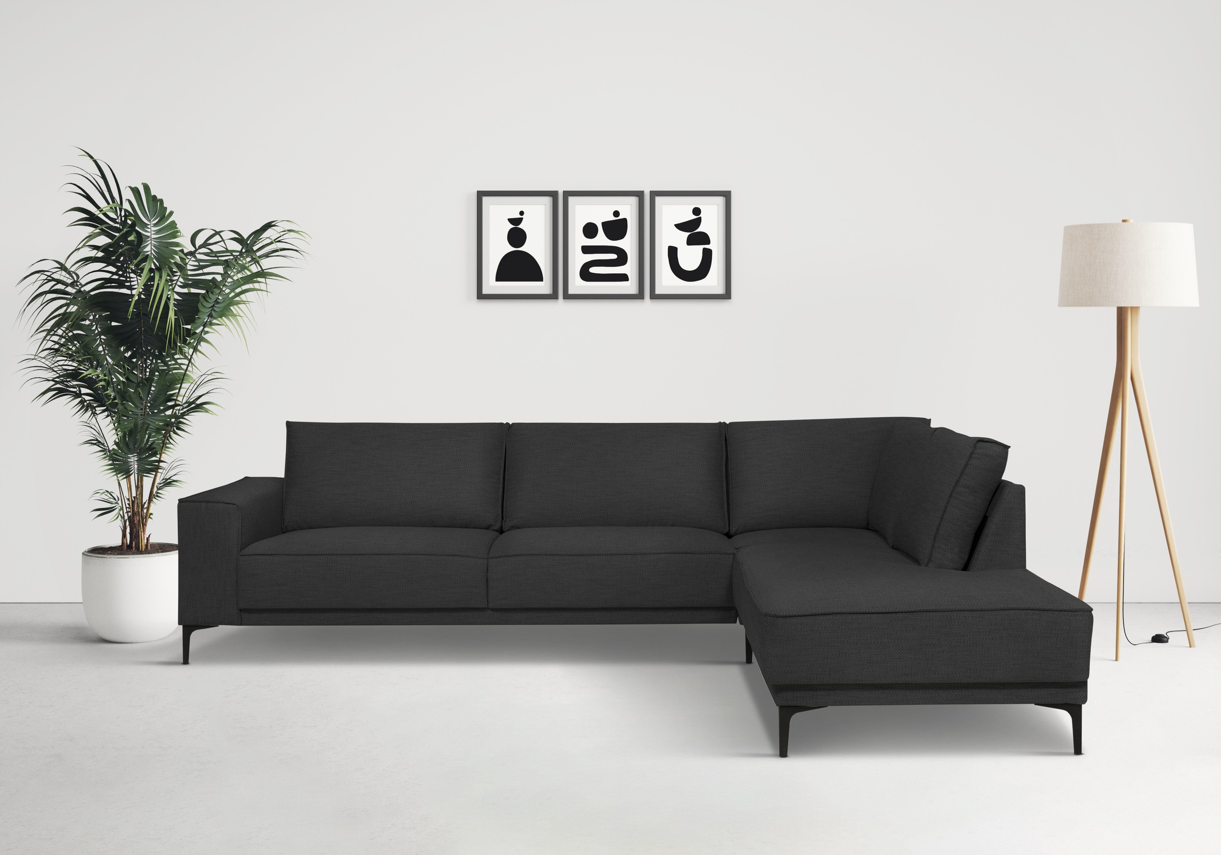 PLACES OF STYLE Ecksofa »Polsterecke Oland, Struktur, Flachgewebe, Luxus-Mi günstig online kaufen