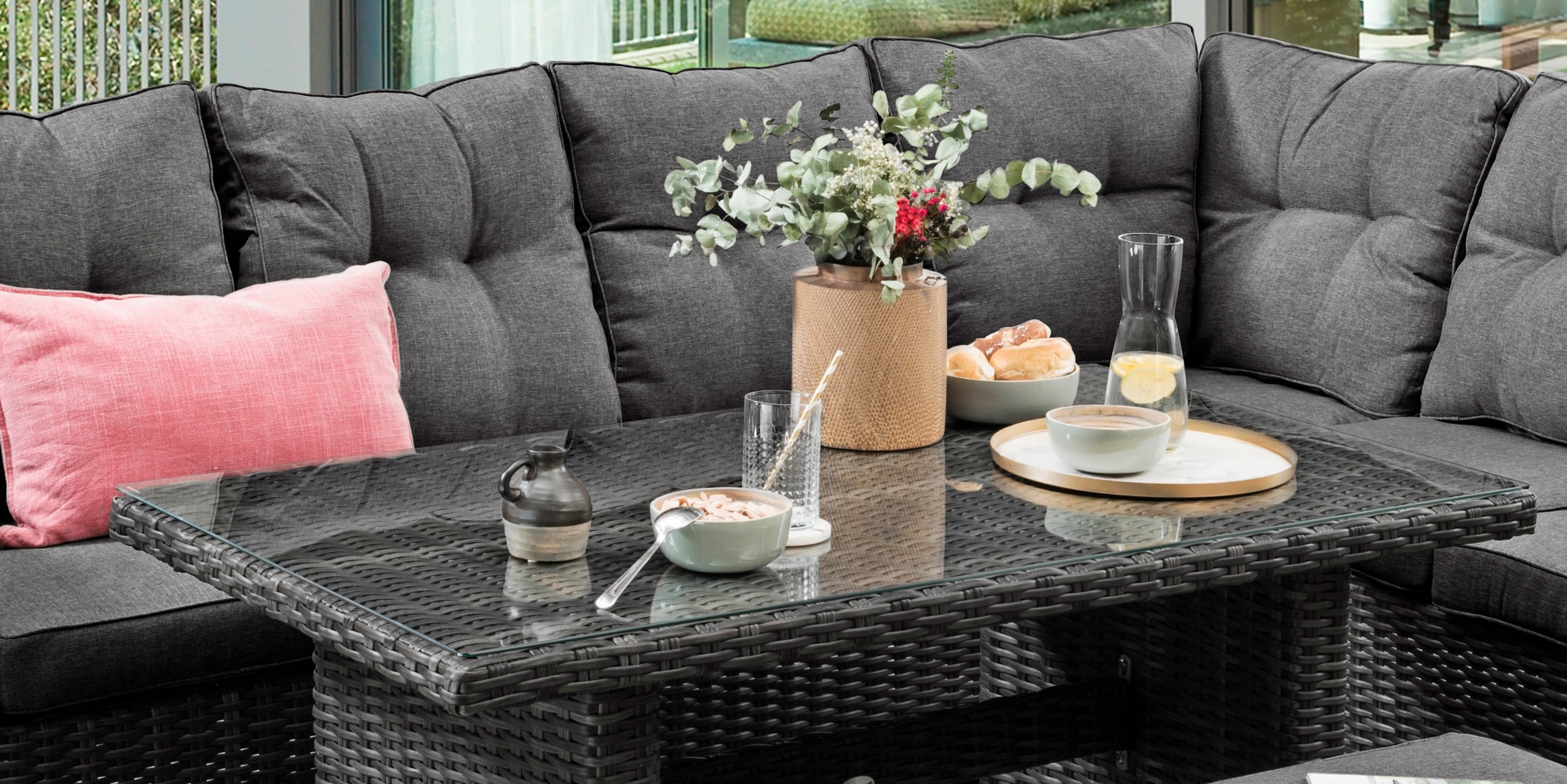 Destiny Gartenlounge-Set »SANTA PONSA DE LUXE« 2x Schenkel, 1x Fußhocker, 1 günstig online kaufen