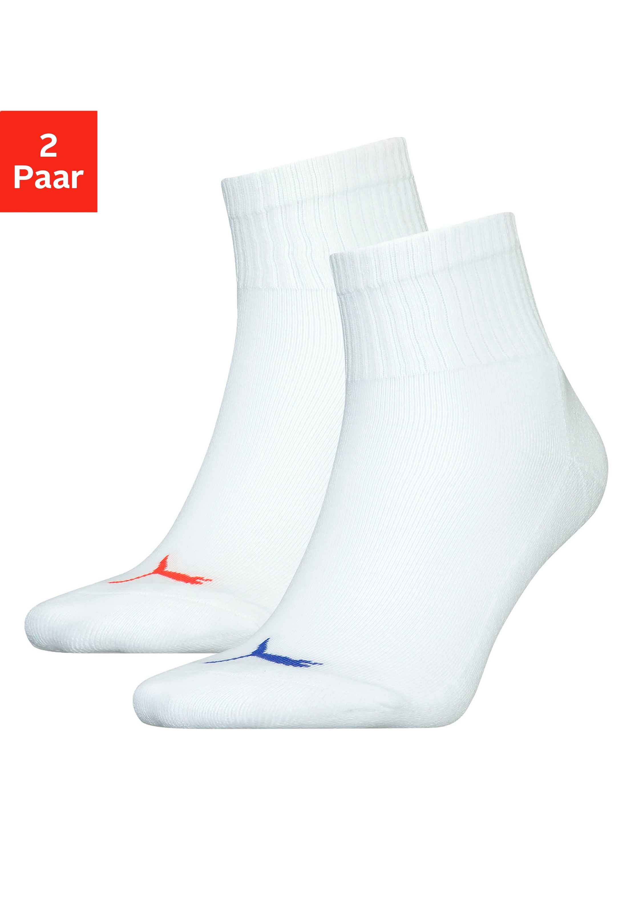 PUMA Kurzsocken, (2 Paar), mit auffälligem Puma Branding