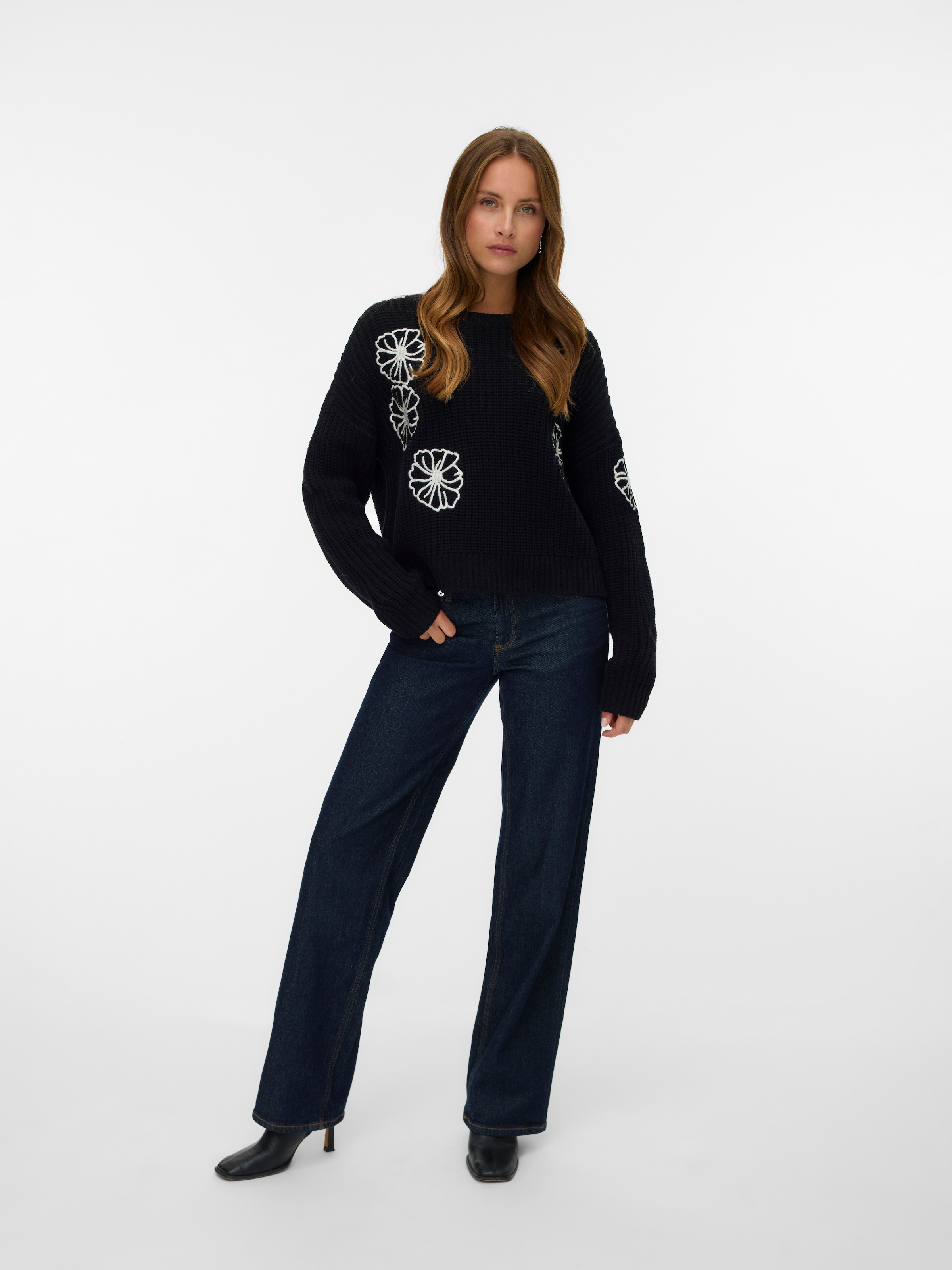 Vero Moda Rundhalspullover »VMLAURA LS O-NECK PULLOVER BOO«