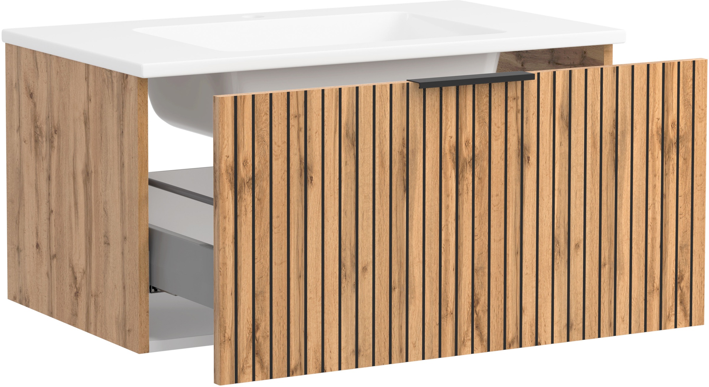 welltime Badmöbel-Set »Welltime, Carlton Waschtisch-Set, 80 oder 120 cm, gestreift«, (2 St.)