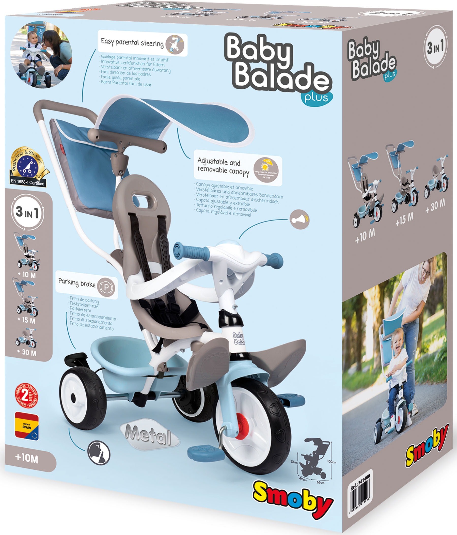 Smoby Dreirad »Baby Balade Plus, blau«, Made in Europe