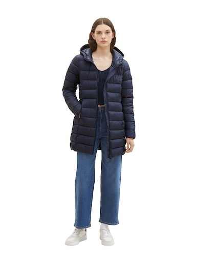 TOM TAILOR Denim Steppmantel, mit Reißverschlusstaschen