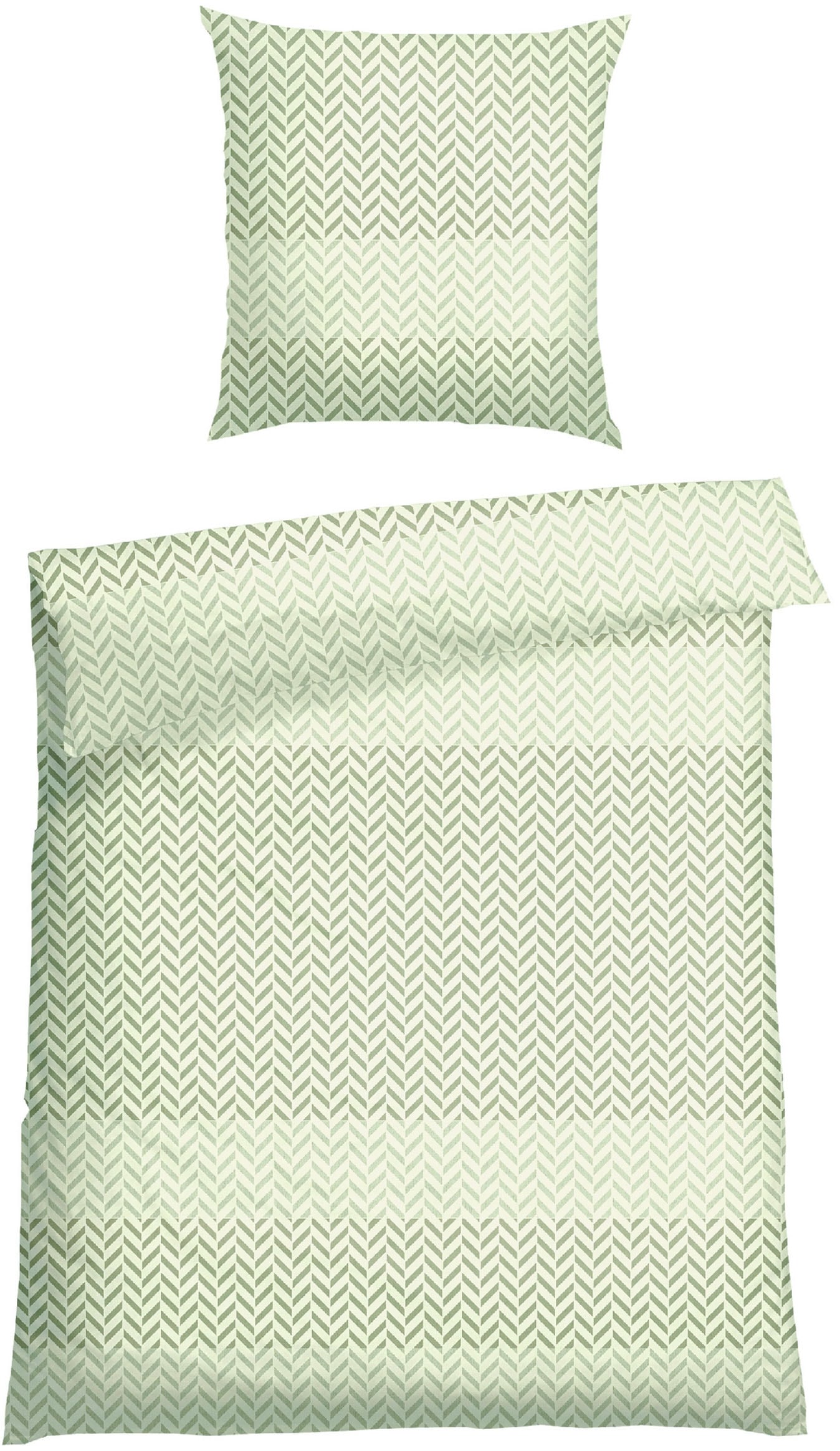 Schiesser Bettwäsche »Maribel aus weicher Baumwolle mit interpretiertem Fischgrätmuster«, (2 tlg.), MADE IN GREEN by OEKO-TEX®-zertifiziert