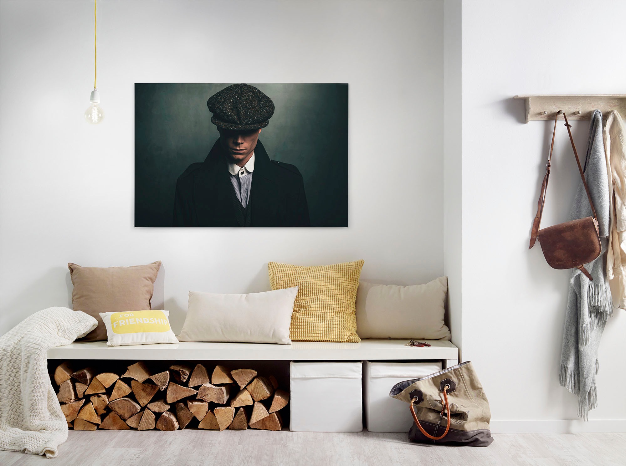 Bricoflor Wandbild Mit Nostalgie Design Retro Leinwand Bild In Grau Foto Le günstig online kaufen