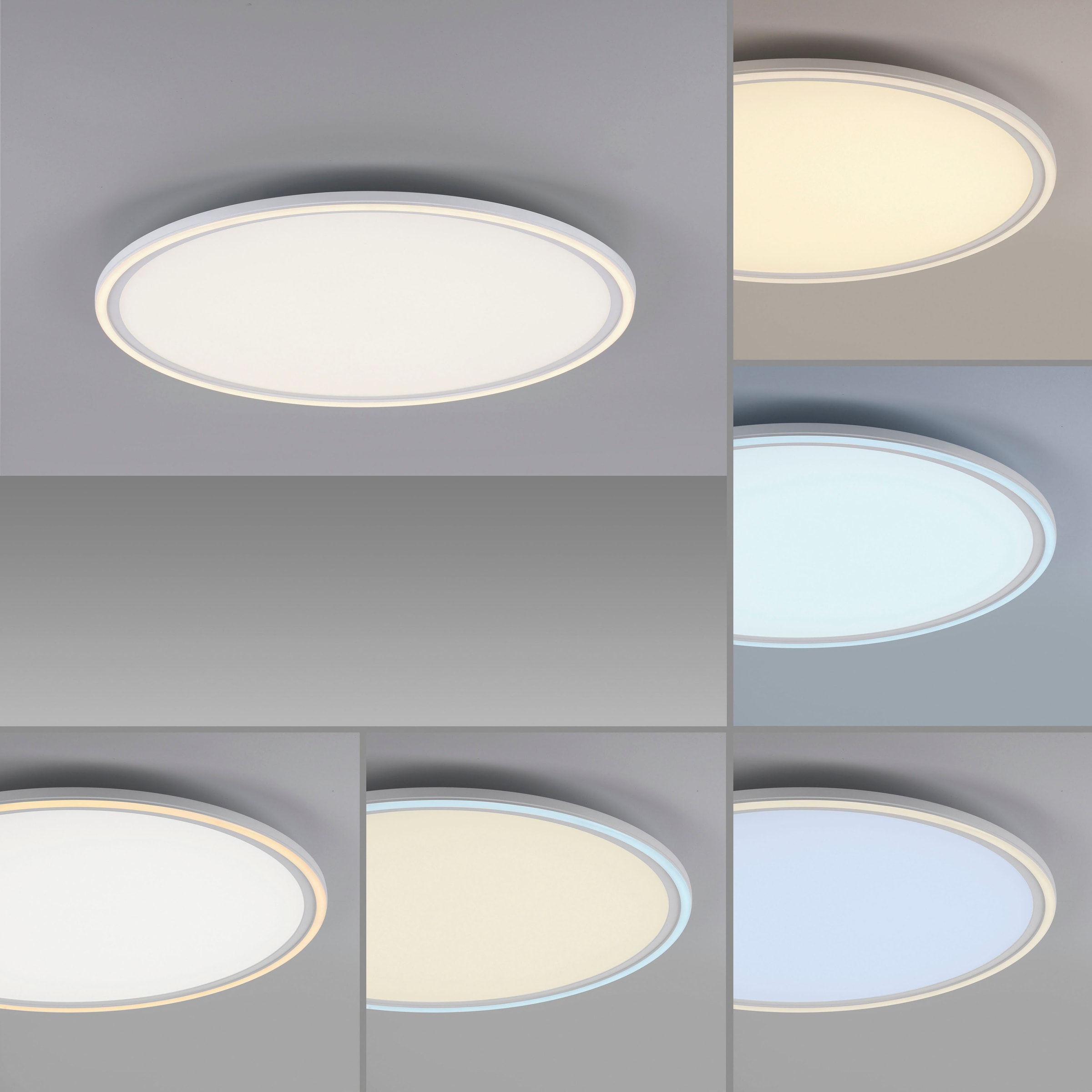 JUST LIGHT Deckenleuchte »EDGING«, 2 flammig, Leuchtmittel LED-Board-LED-Board | LED fest integriert-LED fest integriert, LED, Fernbedienung, Funk inkl., separat steuerbar (Schalter)